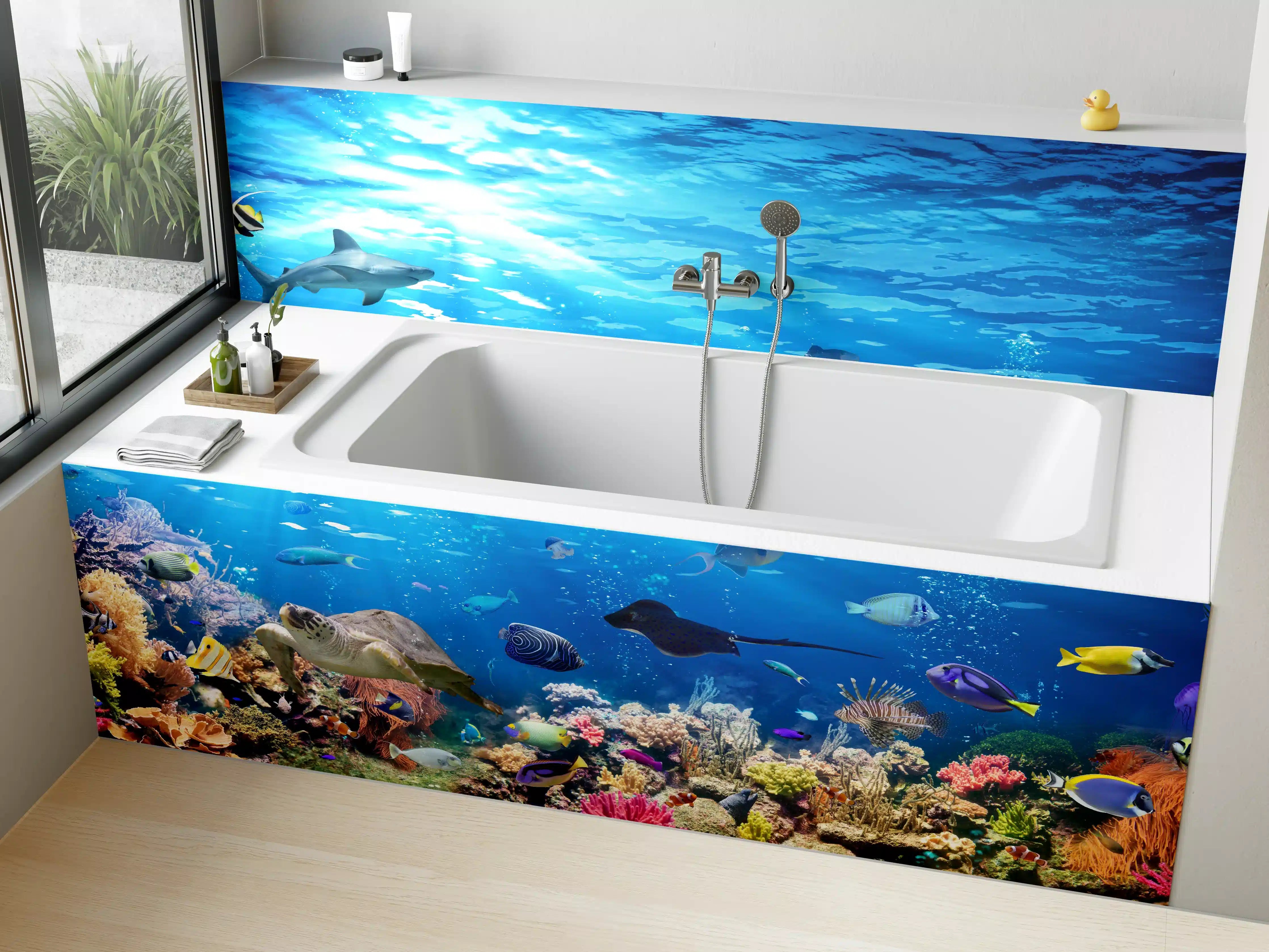 Badewannen-Rückwand - Vielfältige Unterwasserwelt