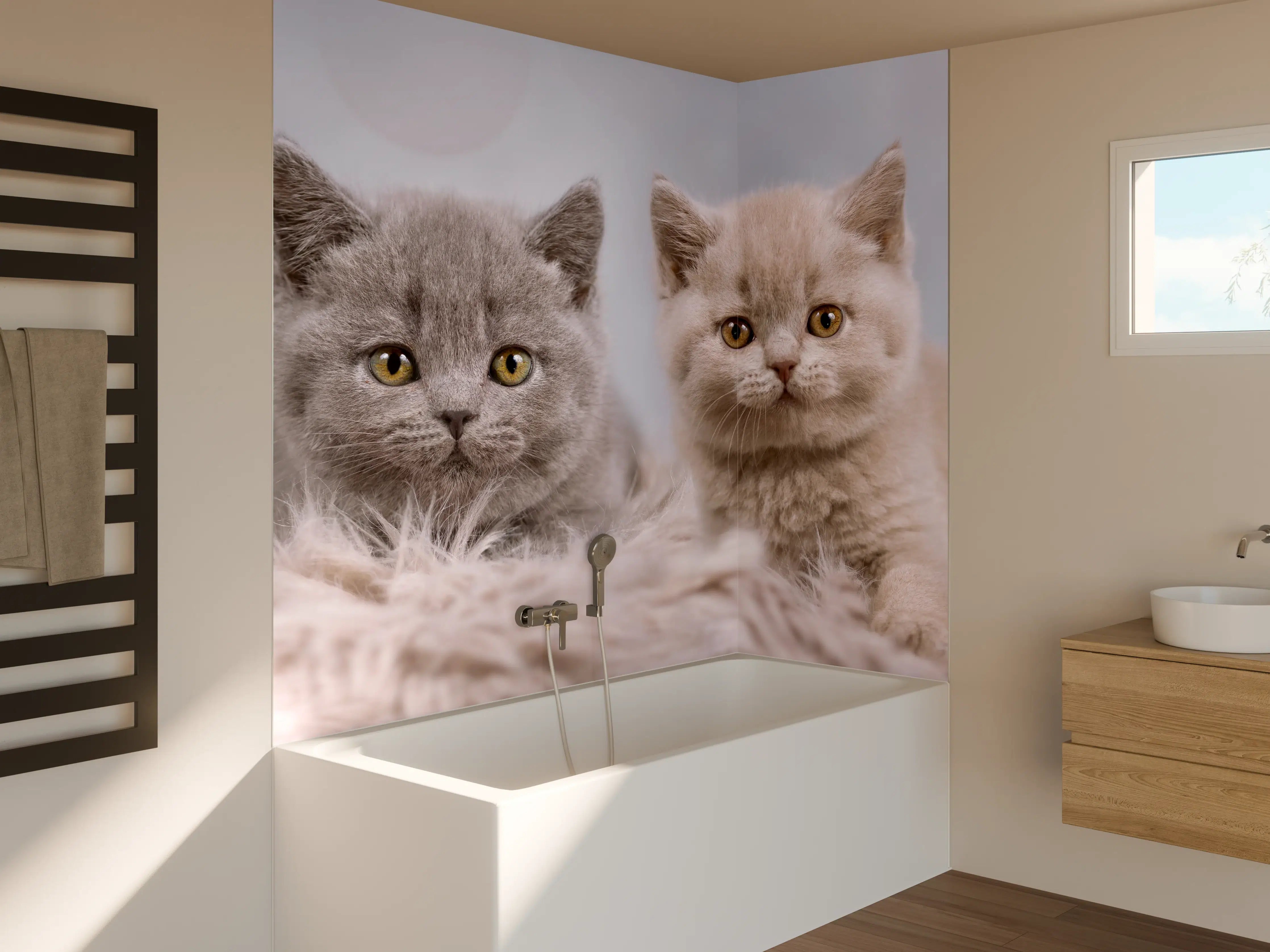 Badewannen-Rückwand - Vier süße Katzenbaby