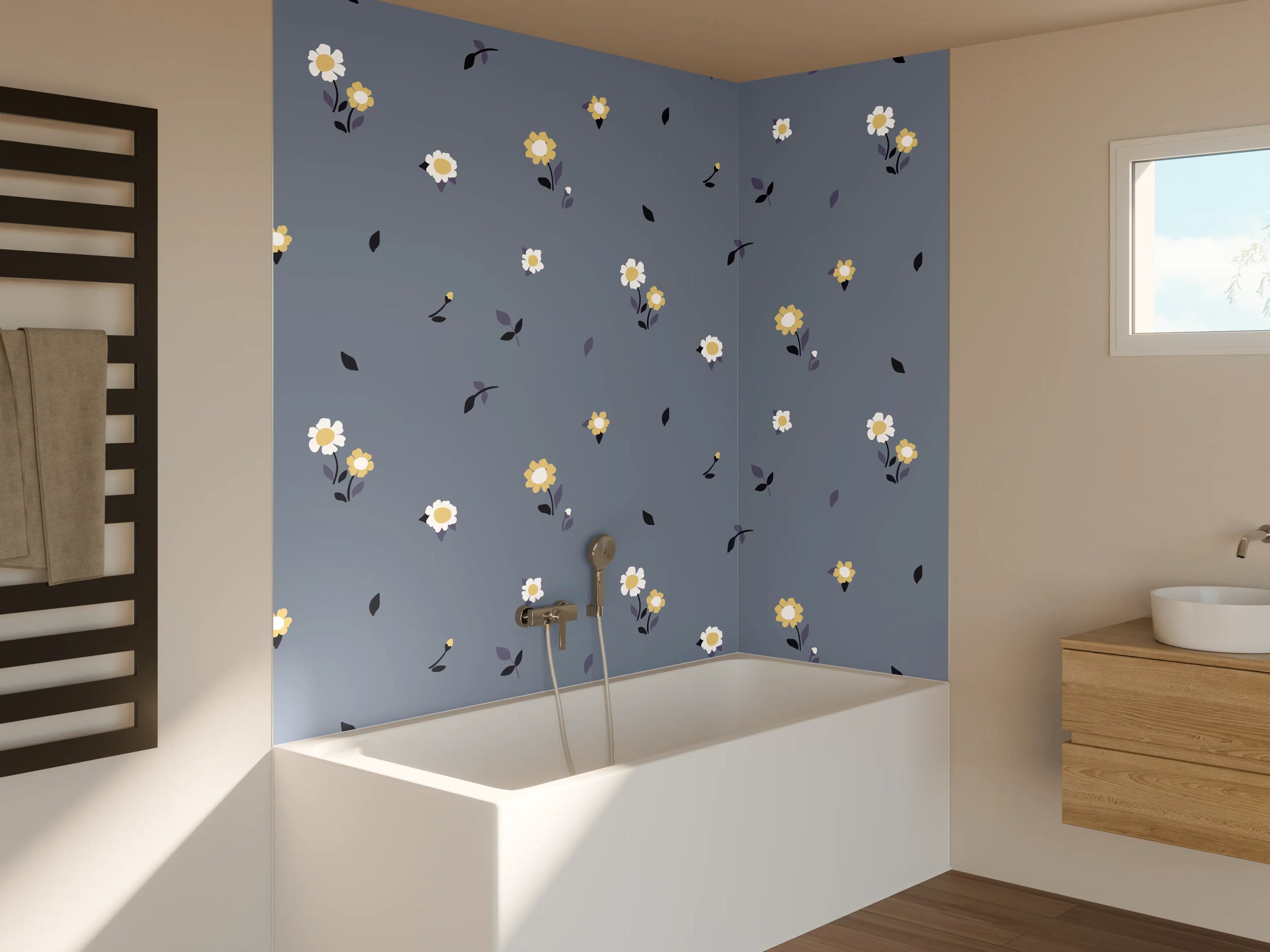 Badewannen-Rückwand - Vintage Bloom Ditsy Blumenmuster