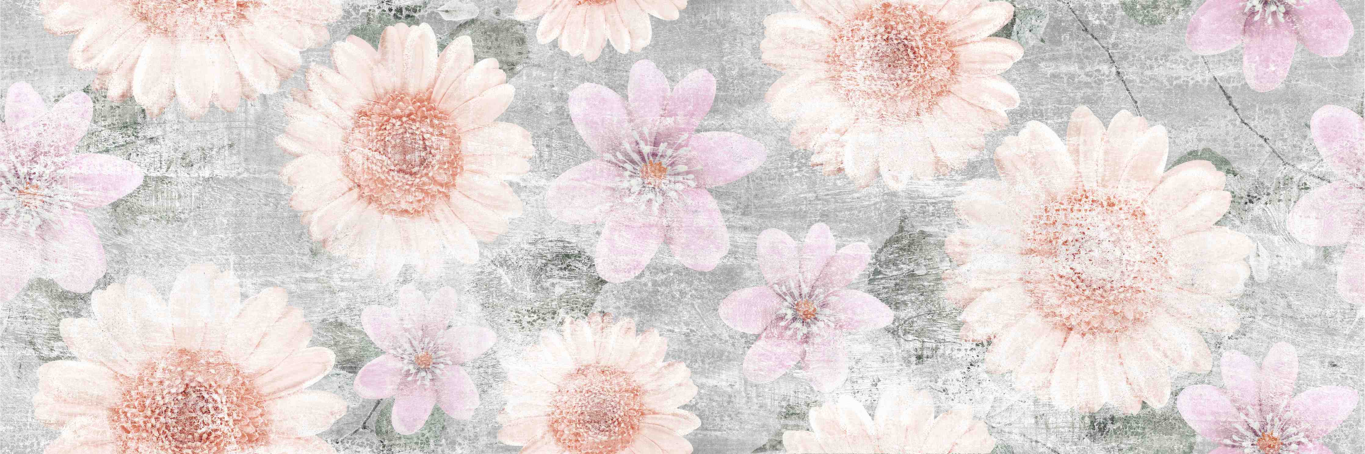 Badewannen-Rückwand-Vintage Blumenkunst - Zeichnung