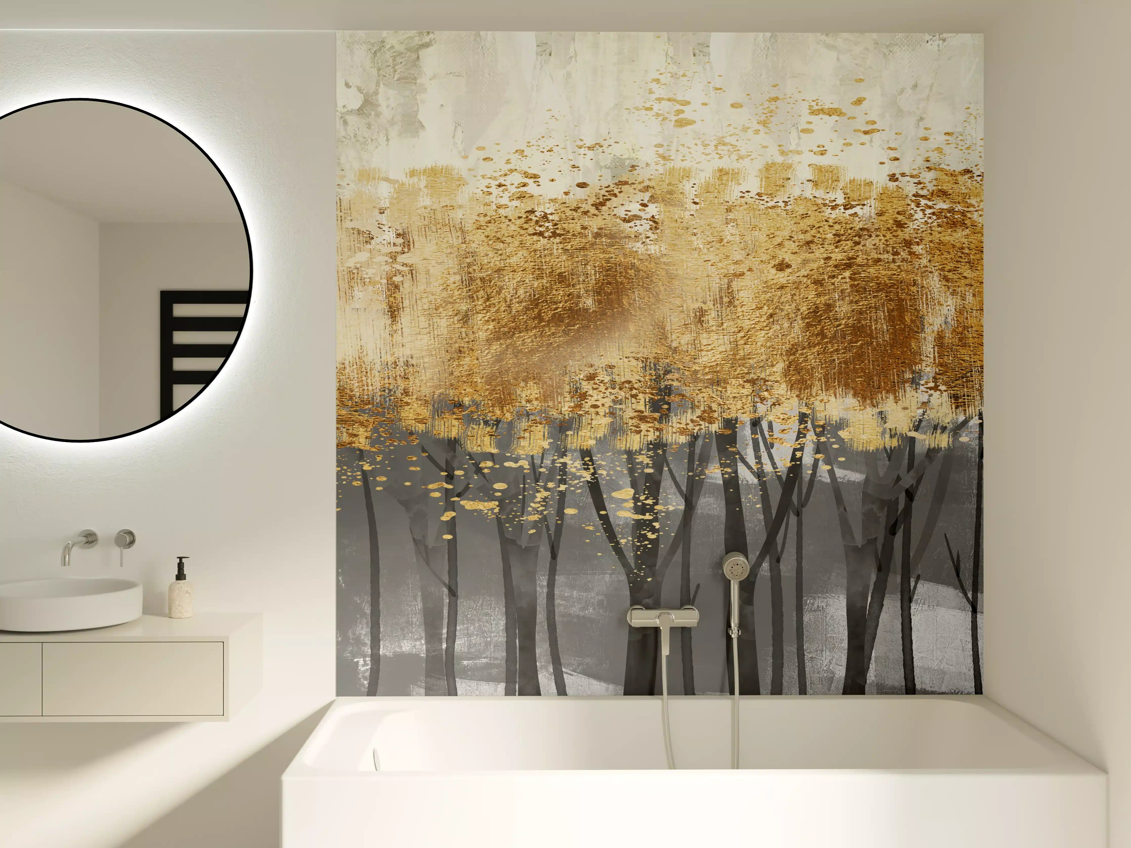 Badewannen-Rückwand - Vintage Kunstmalerei