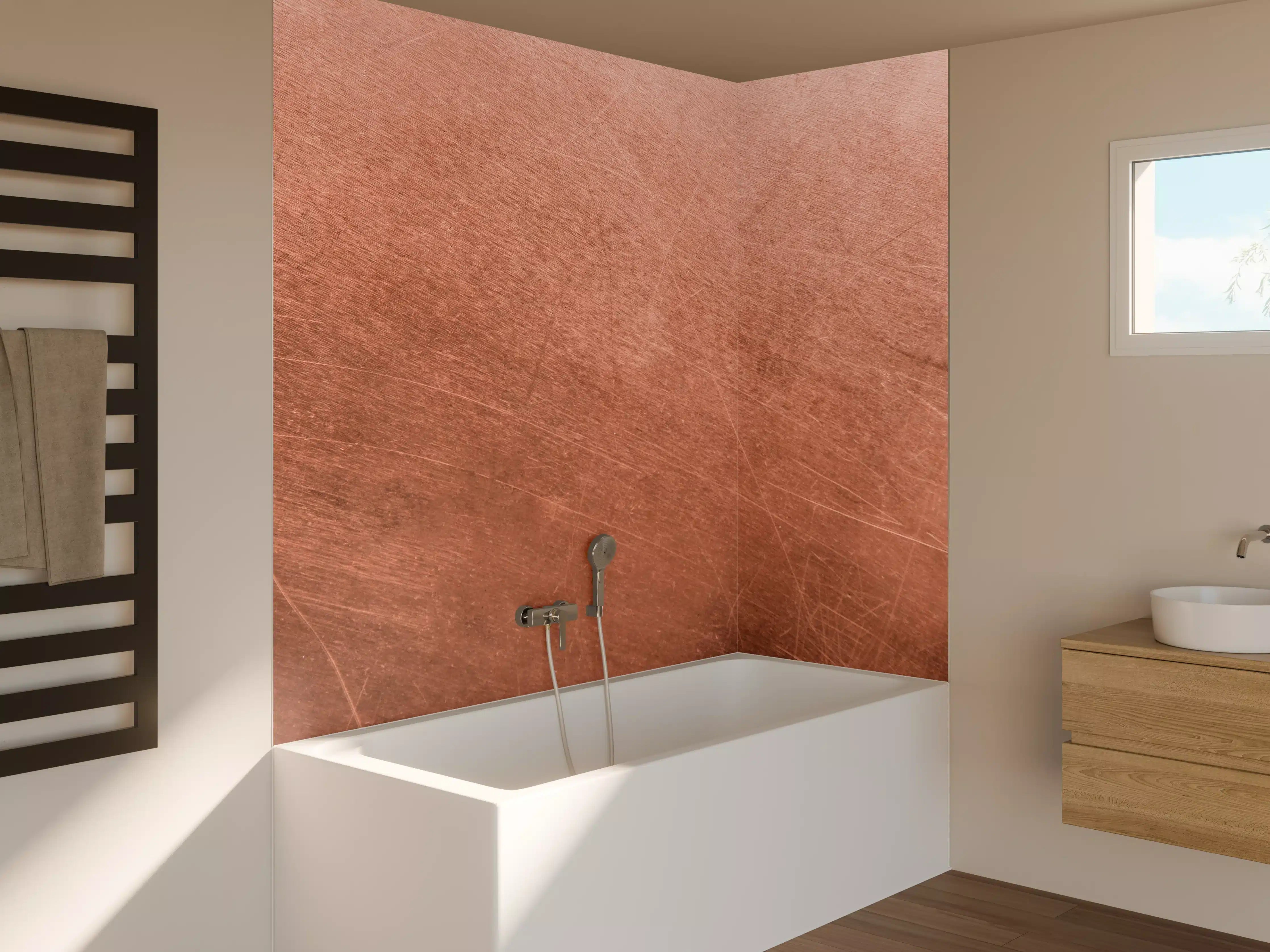 Badewannen-Rückwand - Vintage-Kupferblech