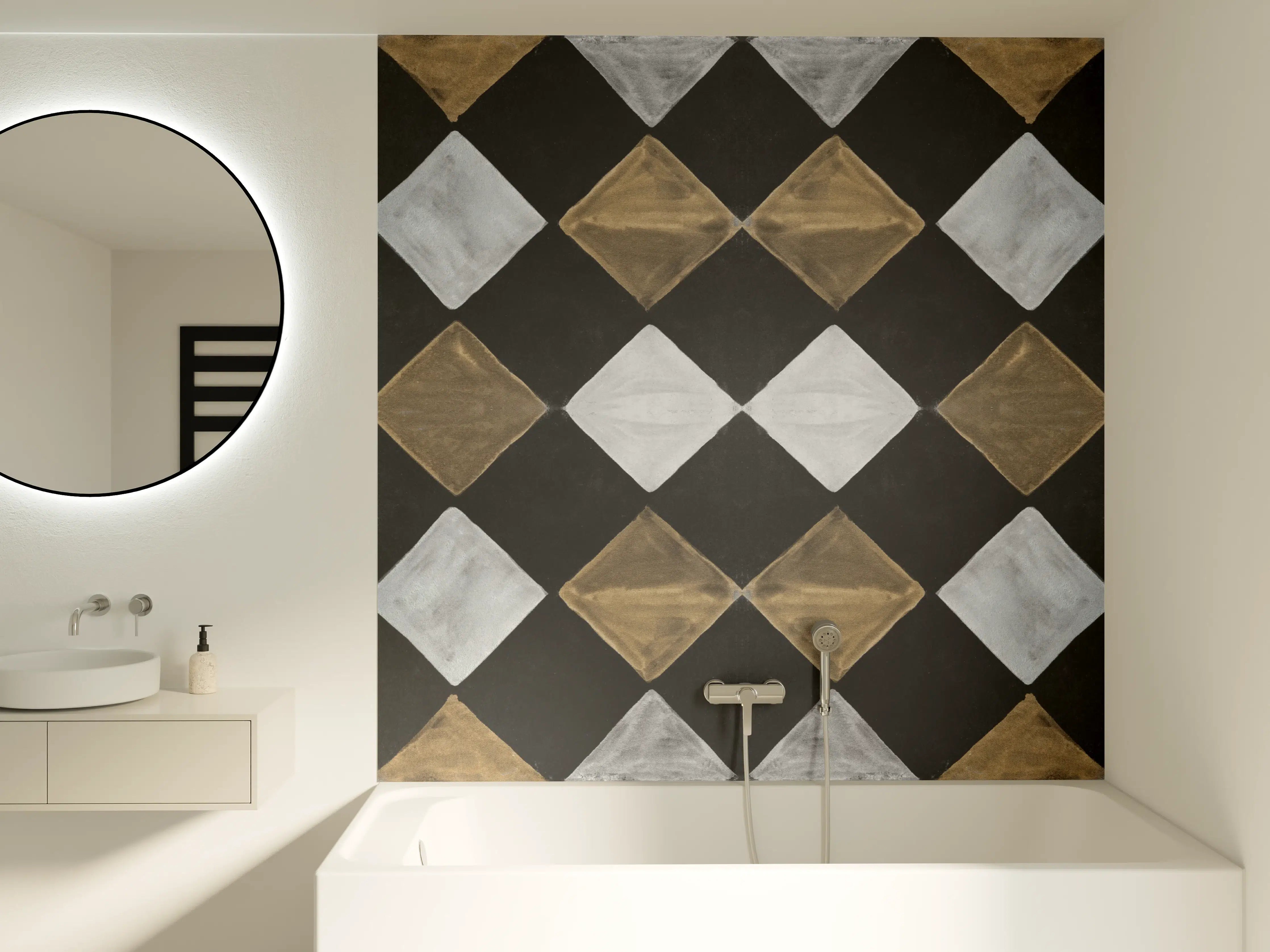 Badewannen-Rückwand - Vintage Mosaik Fliesentapete