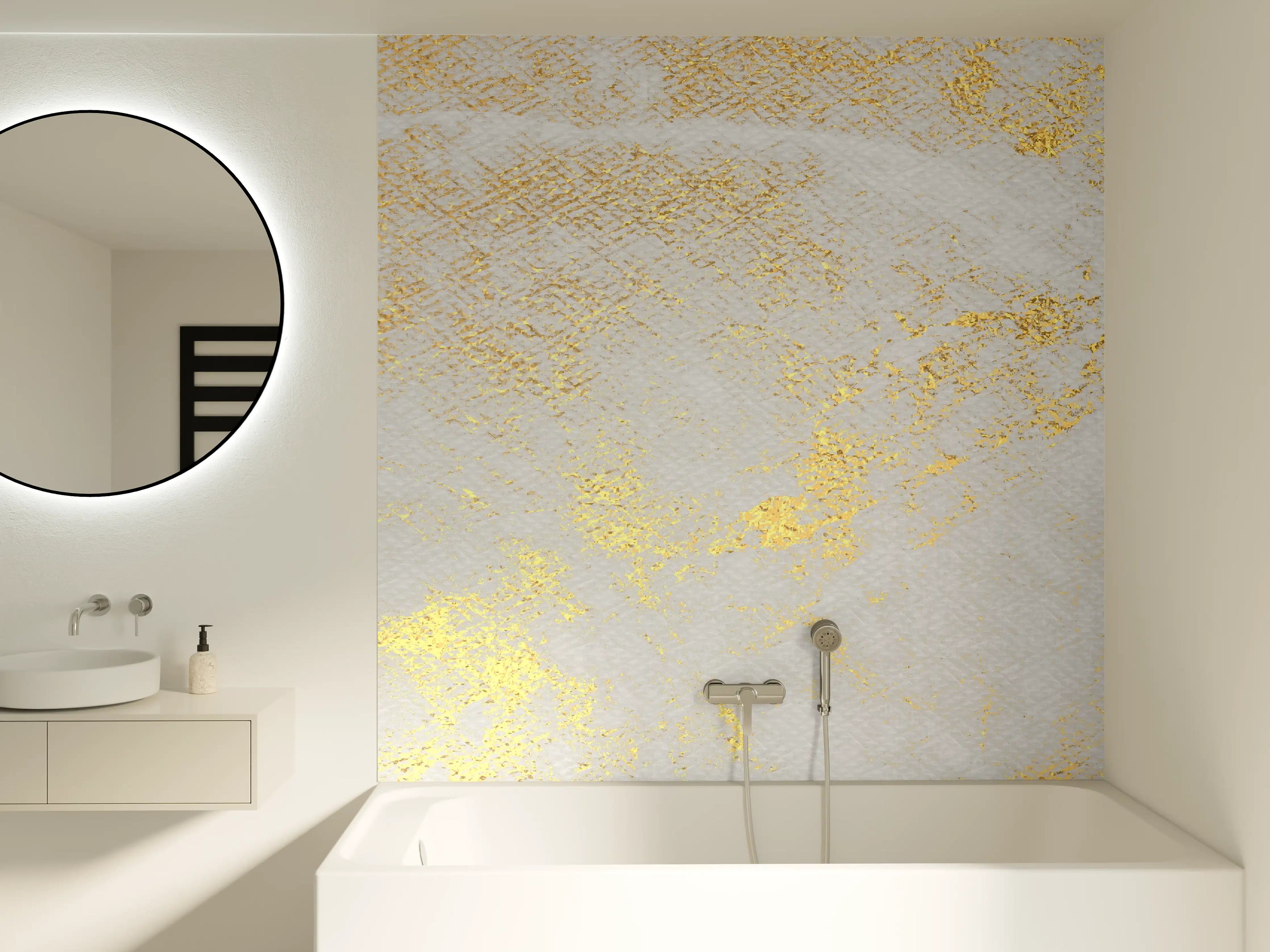 Badewannen-Rückwand - Vintage Zement - Gold