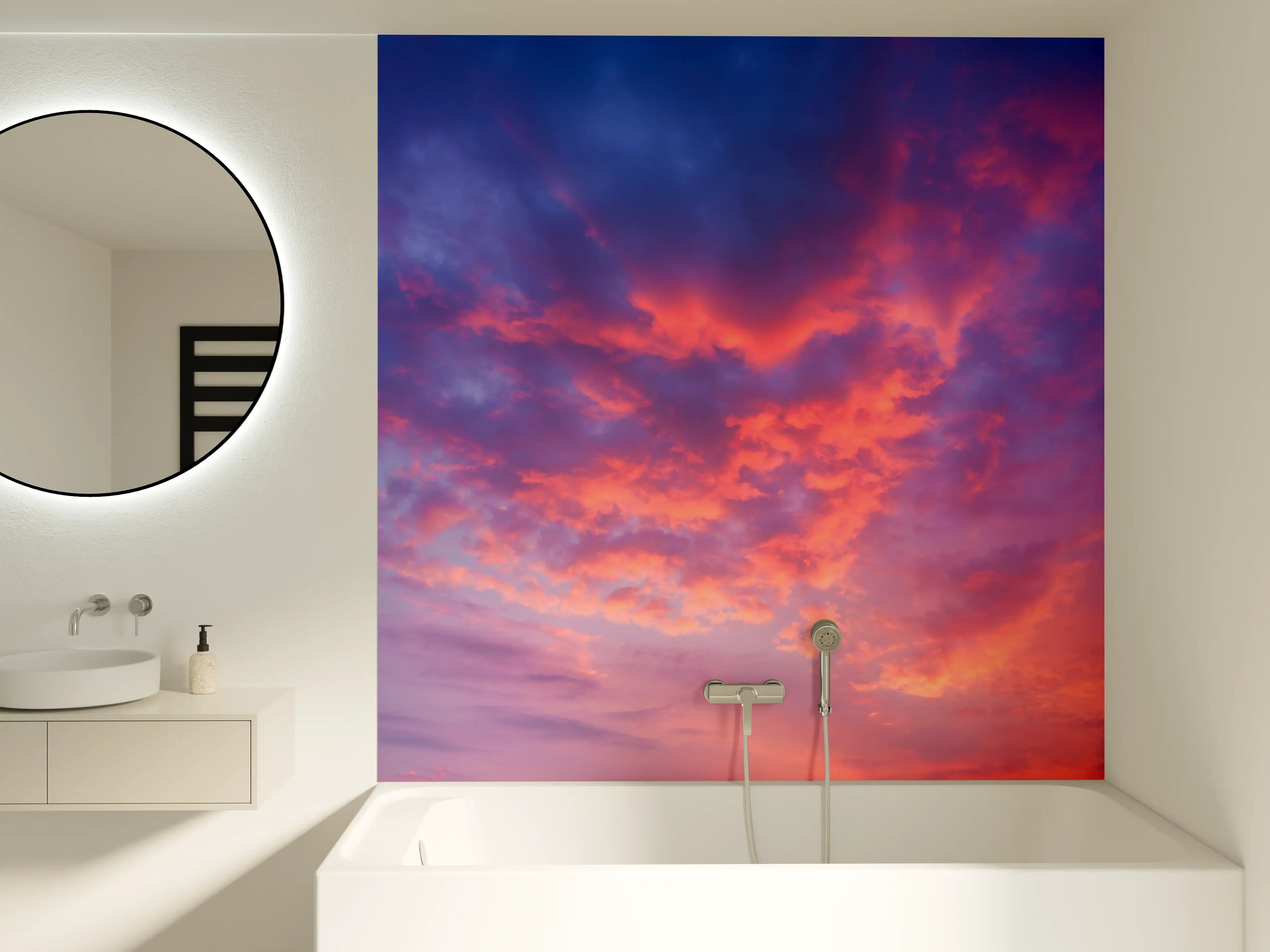 Badewannen-Rückwand - Violett-Pinker Sonnenuntergang