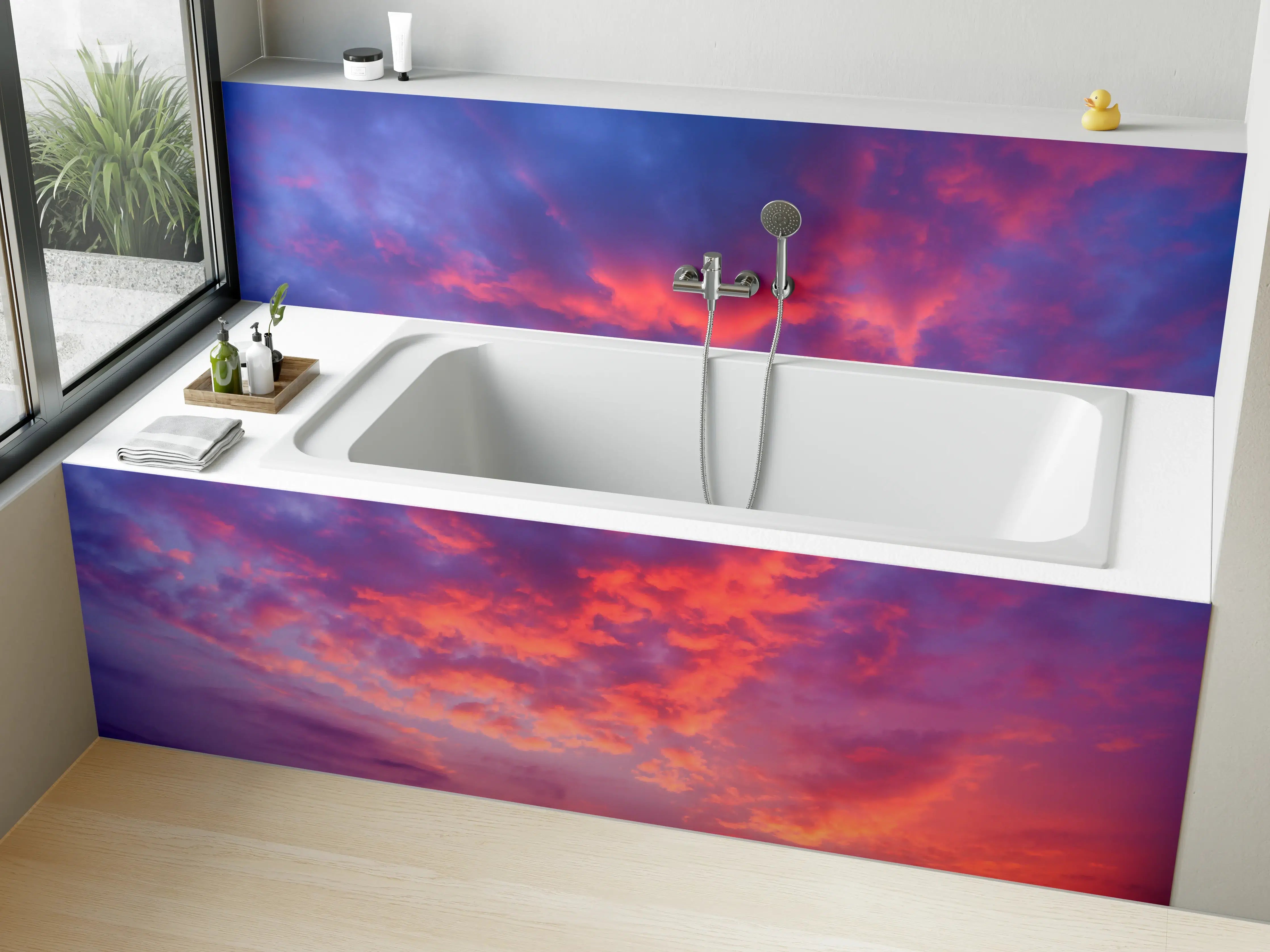 Badewannen-Rückwand - Violett-Pinker Sonnenuntergang