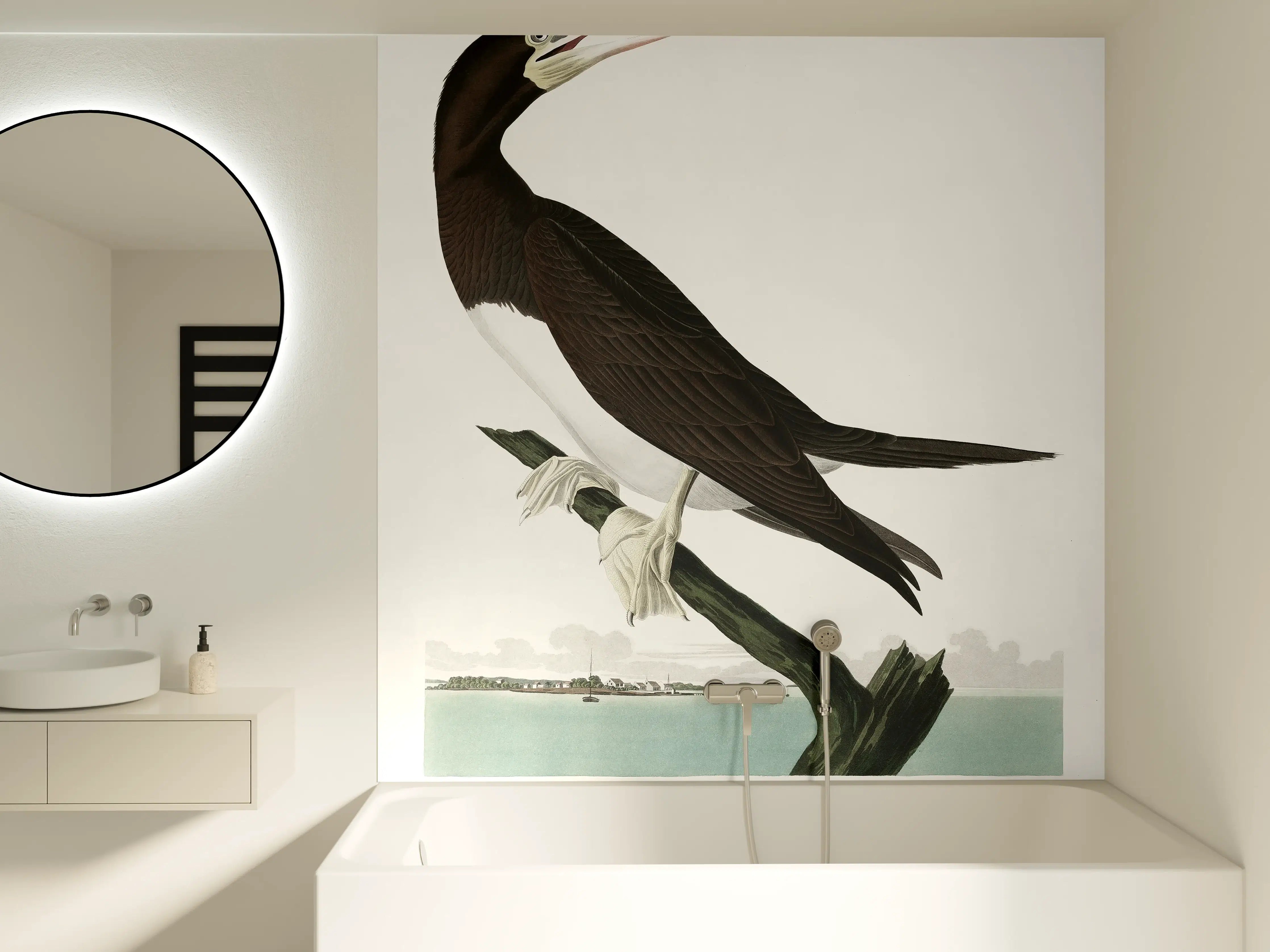 Badewannen-Rückwand - Vogel Portrait - Robert Havel