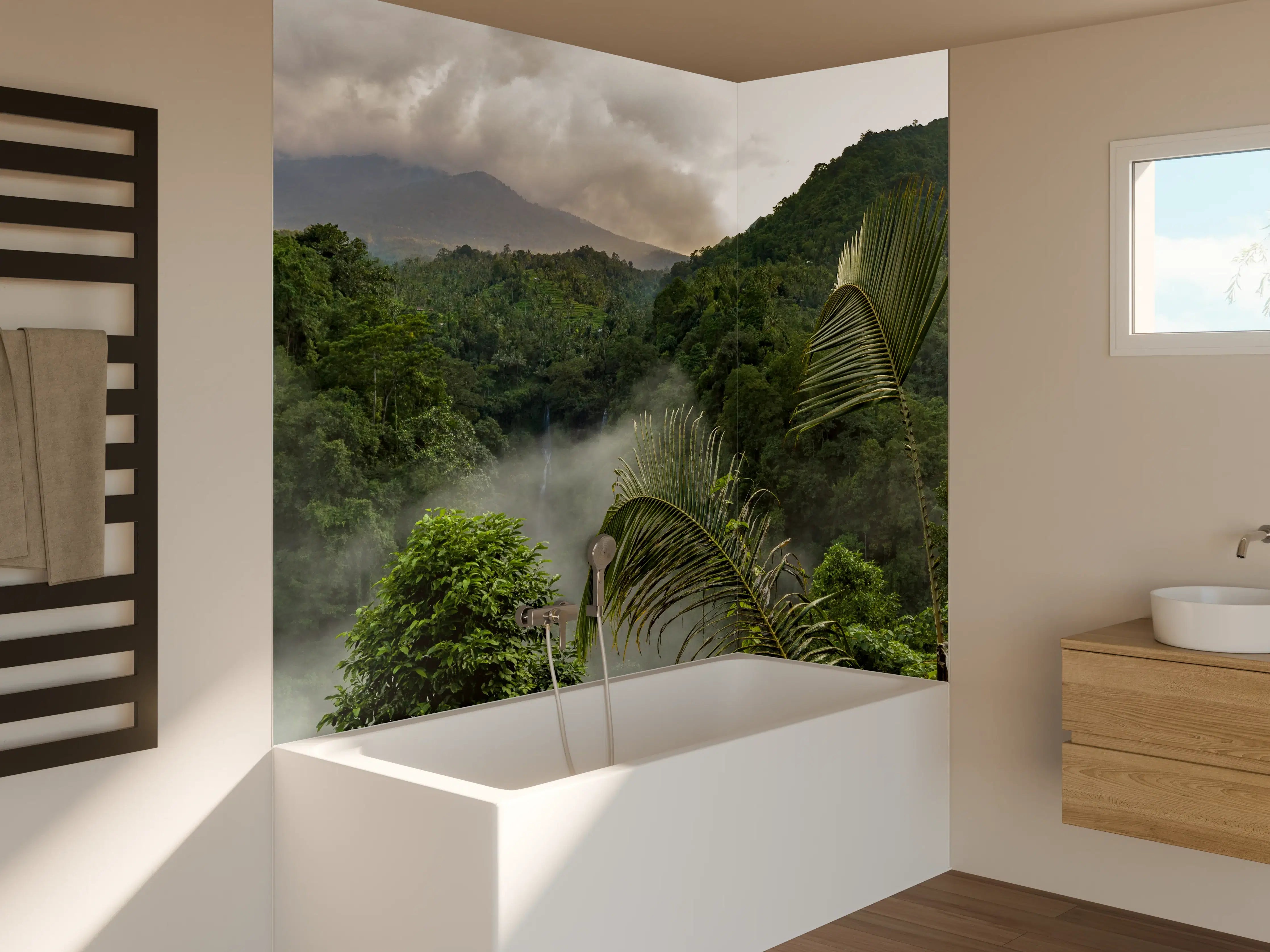 Badewannen-Rückwand - Wasserfälle im Regenwald 2