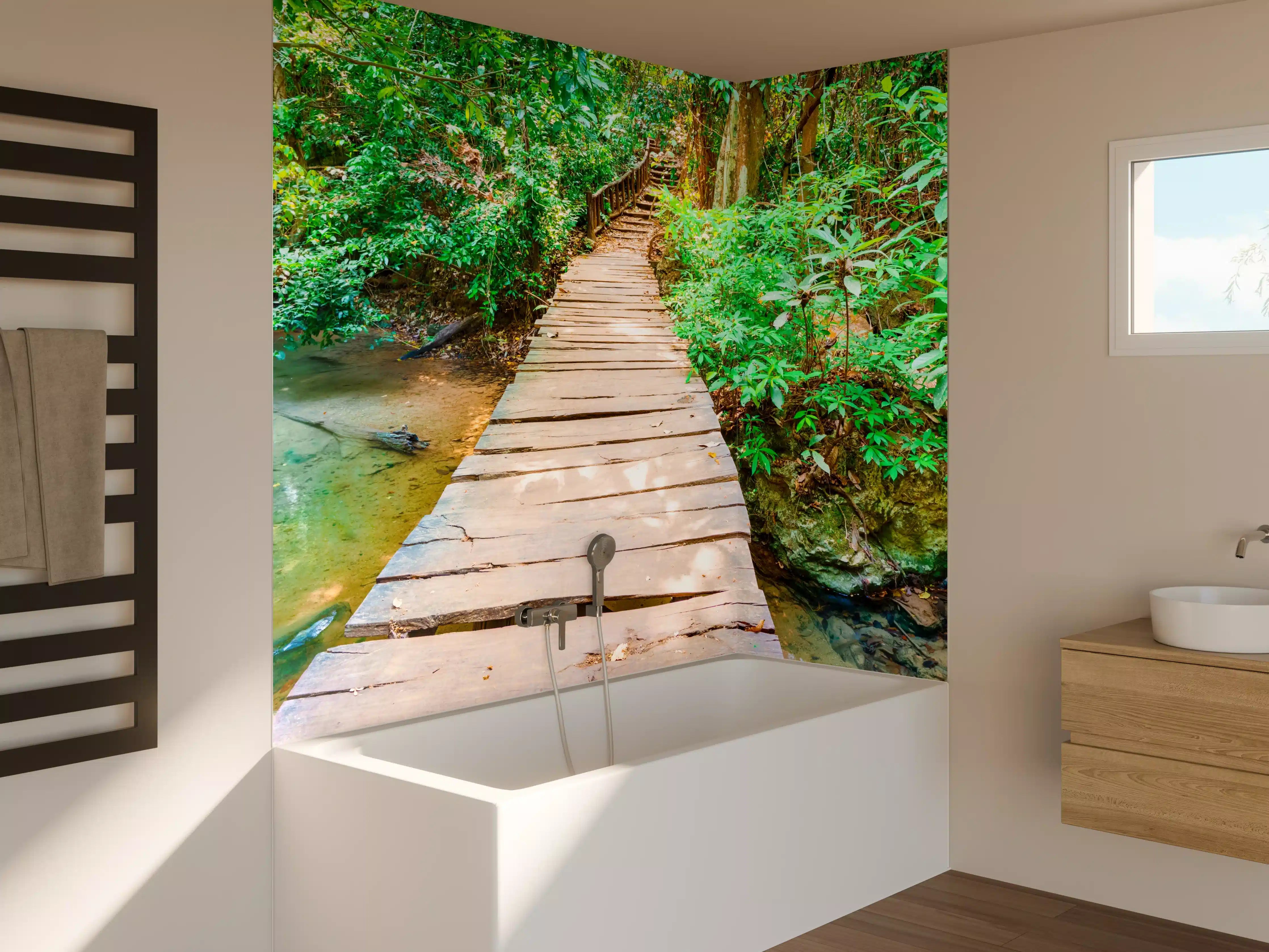 Badewannen-Rückwand - Wasserfall im Erawan-Nationalpark