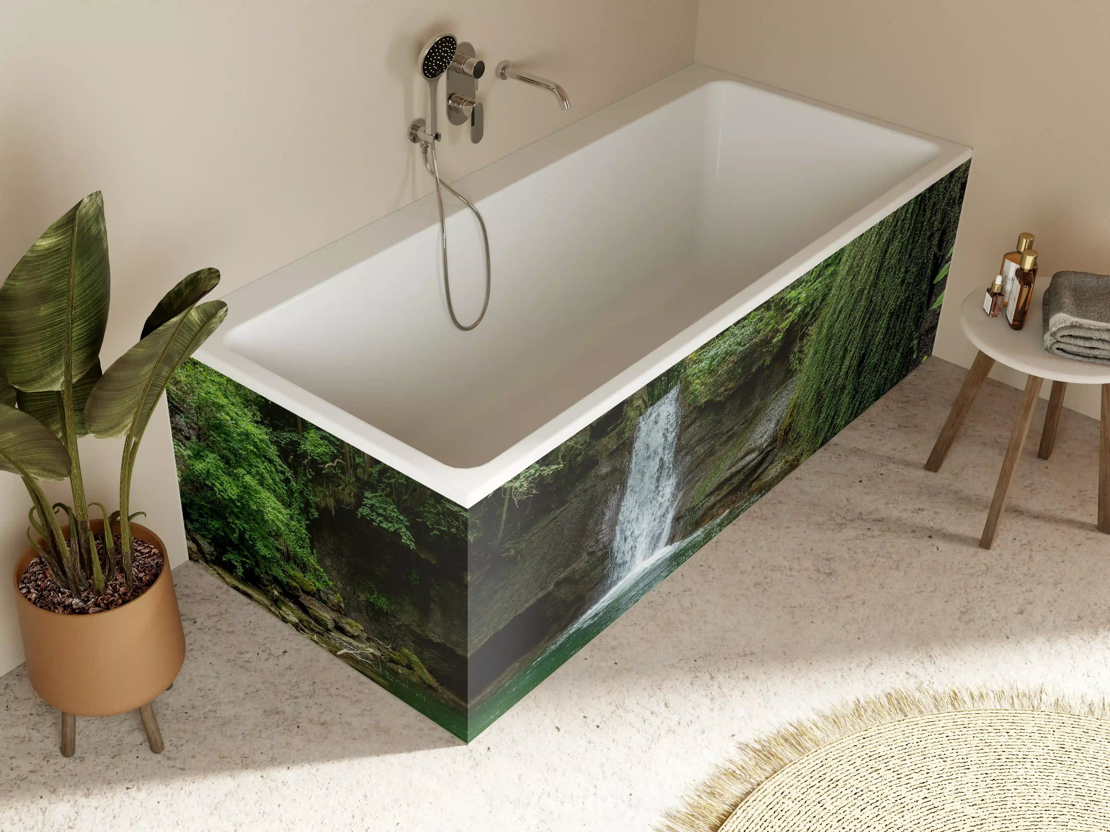 Badewannen-Rückwand - Wasserfall im Wald - Utopie