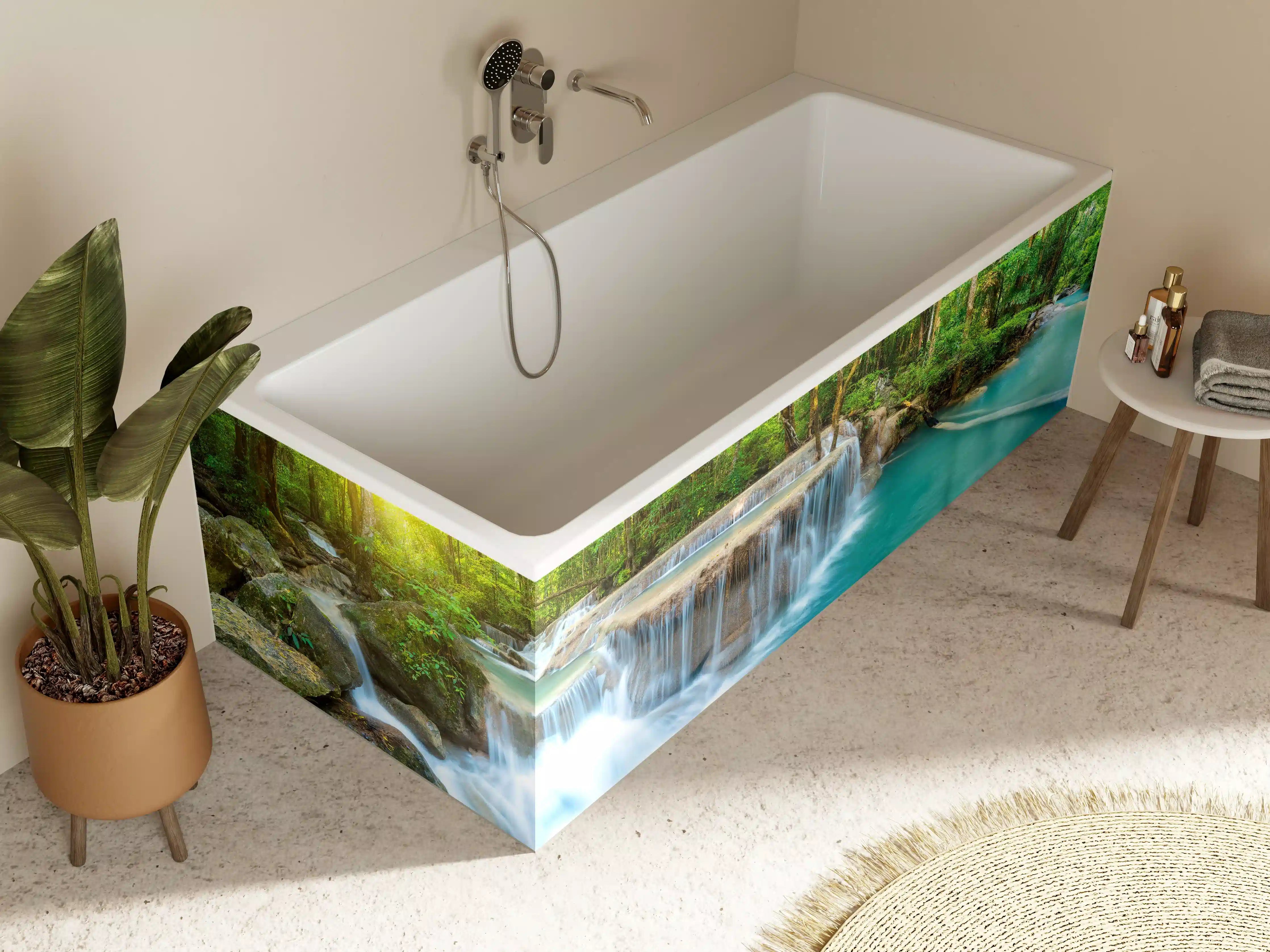 Badewannen-Rückwand - Wasserfall im Wald von Thailand