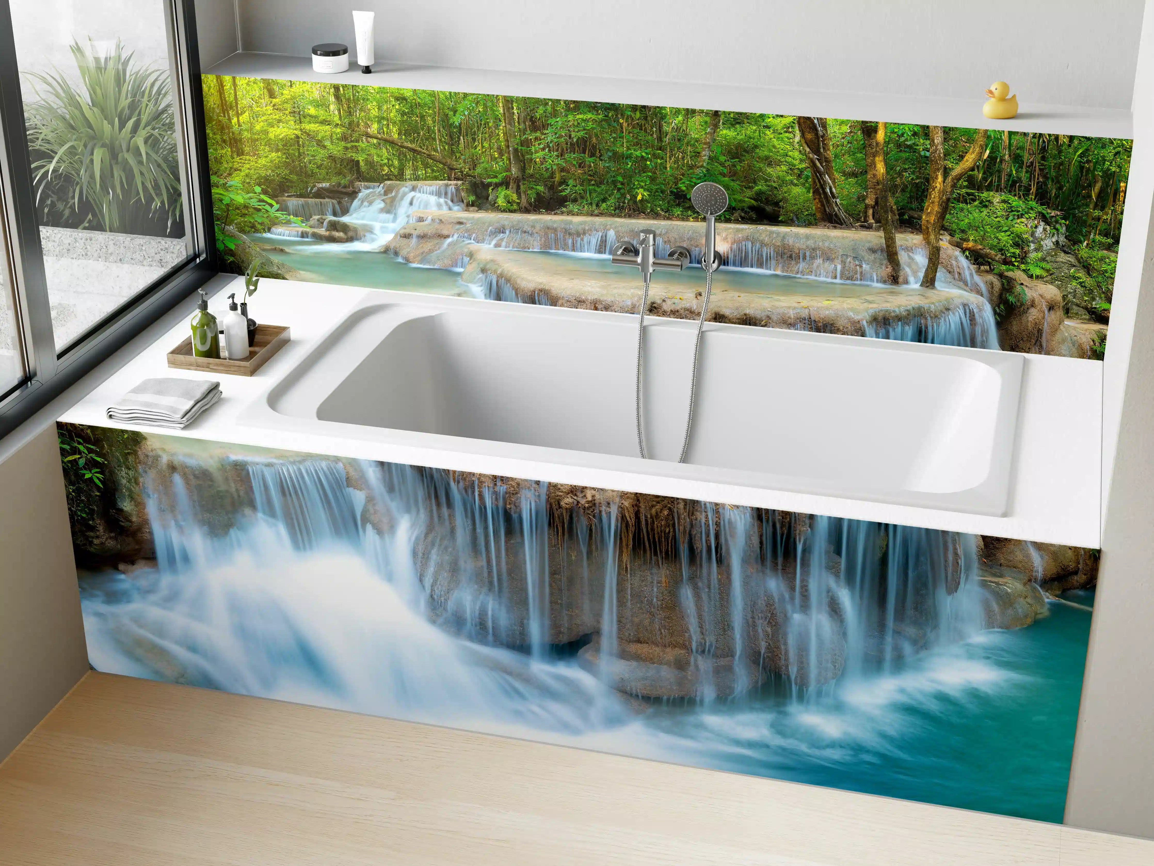 Badewannen-Rückwand - Wasserfall im Wald von Thailand