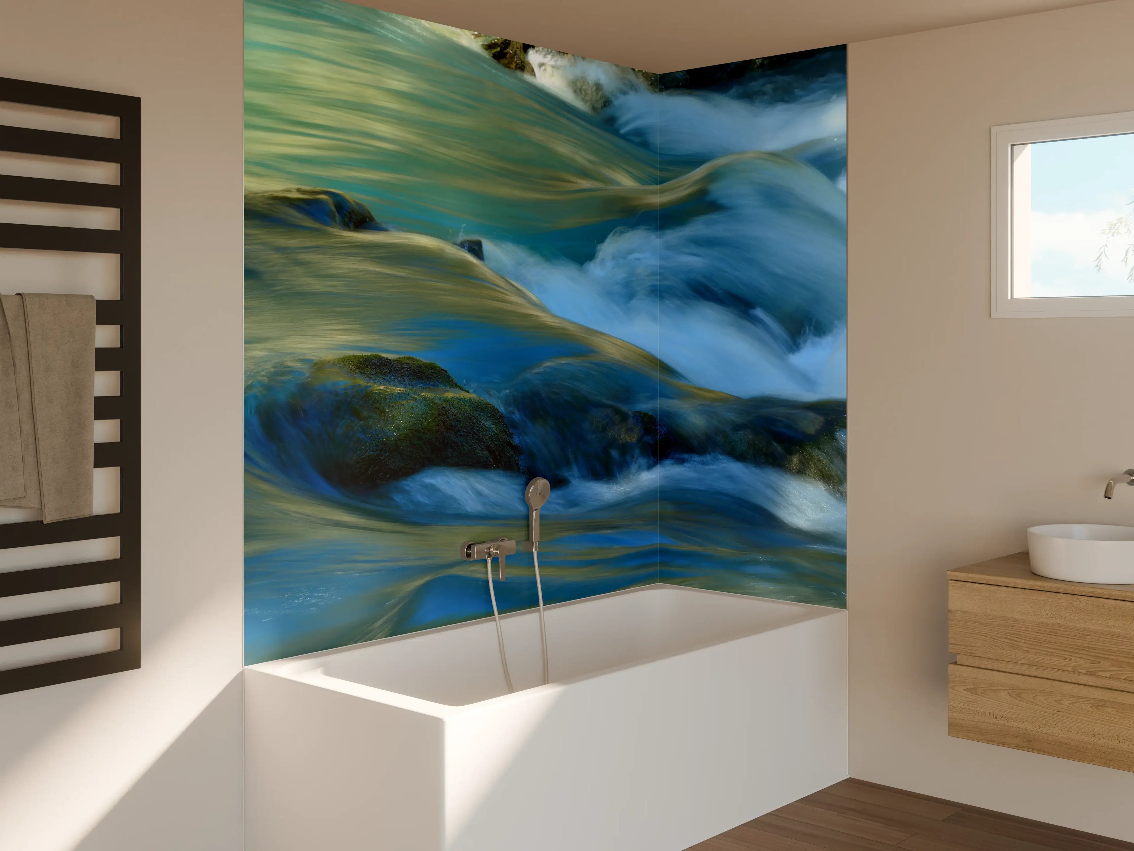 Badewannen-Rückwand - Wasserströmung im Kaukasus