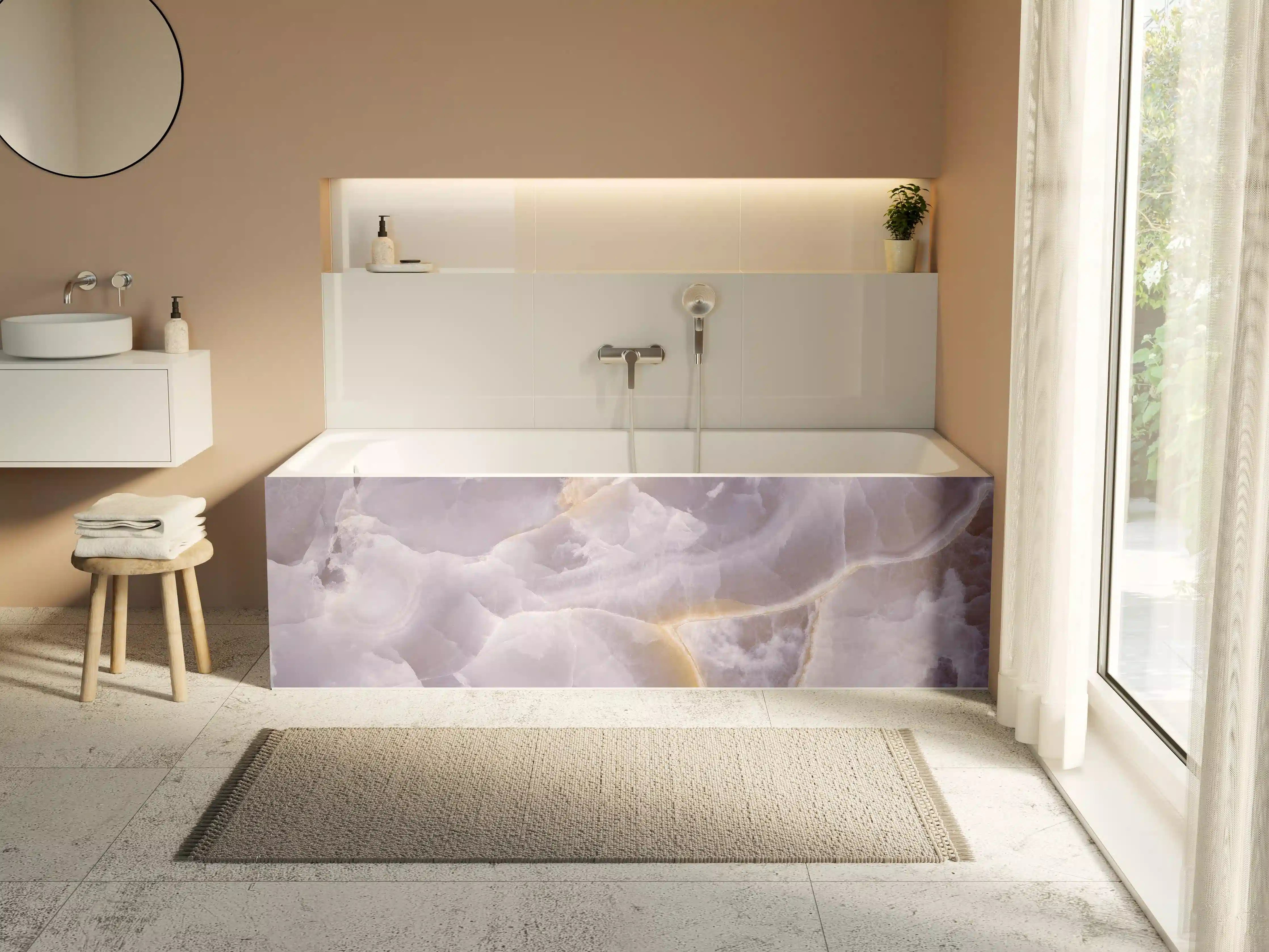 Badewannen-Rückwand - Weiche Lavendel-Lila-Marmor-Textur