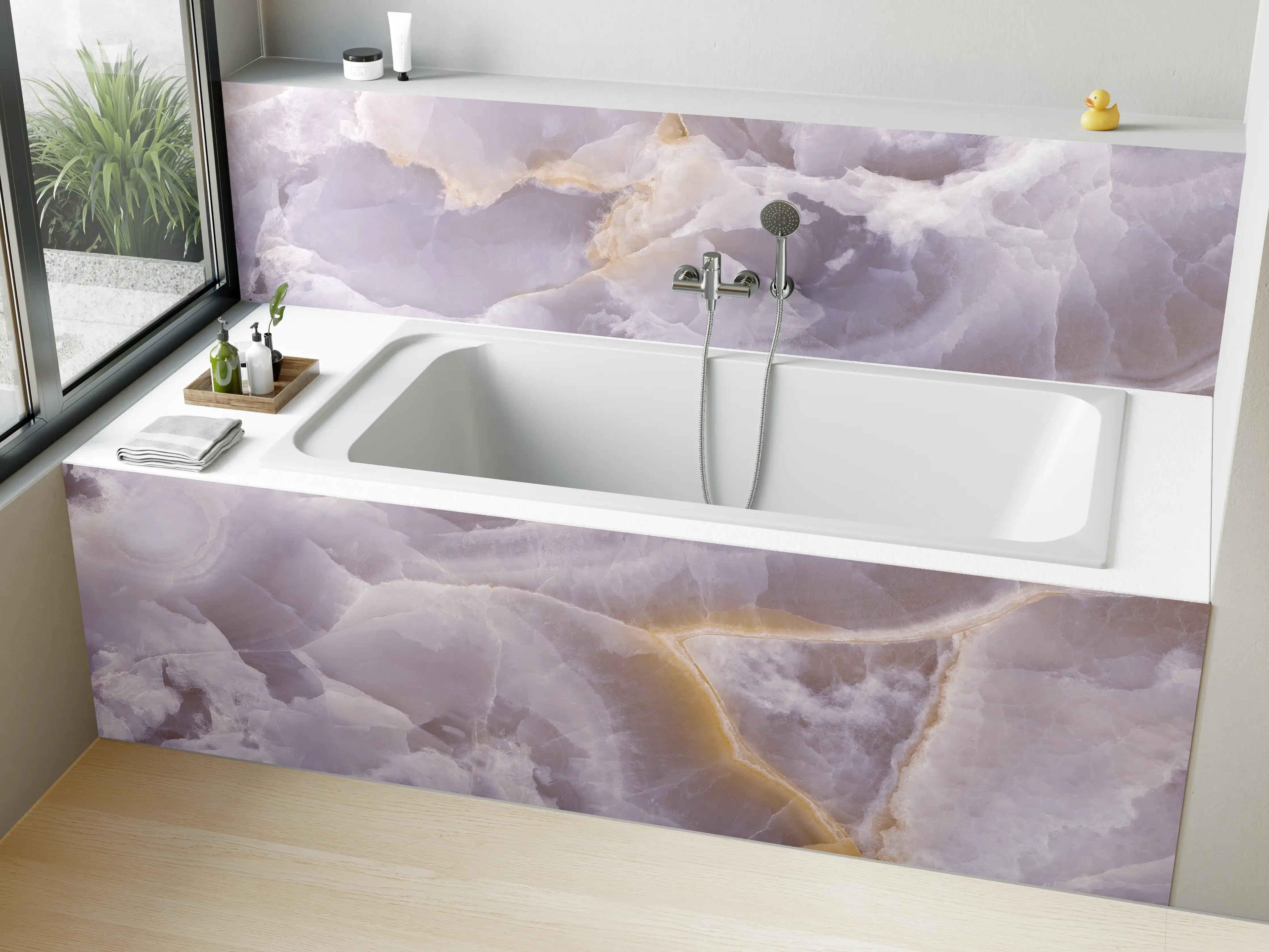 Badewannen-Rückwand - Weiche Lavendel-Lila-Marmor-Textur