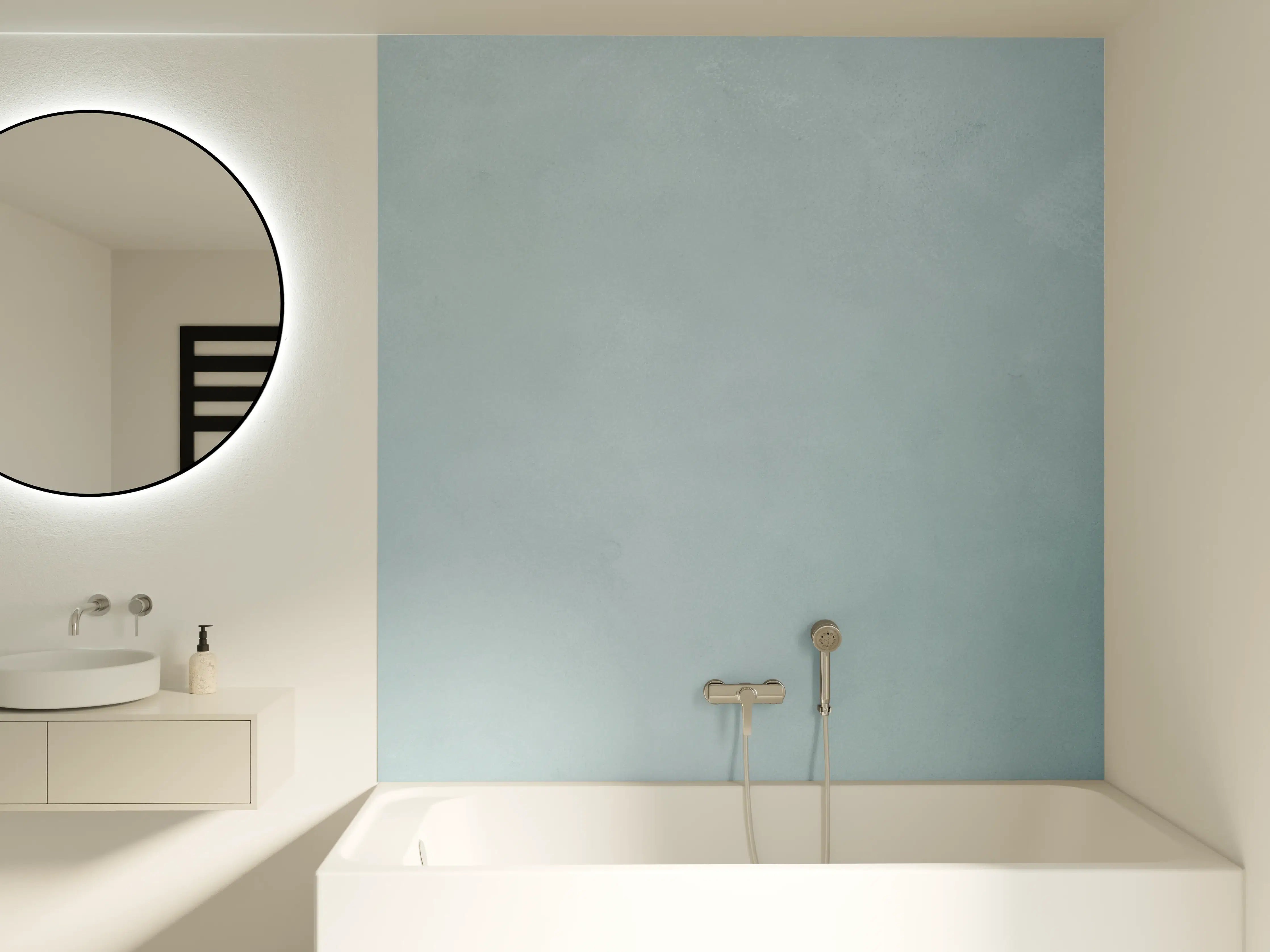 Badewannen-Rückwand - Weiche blaue Marmorstruktur