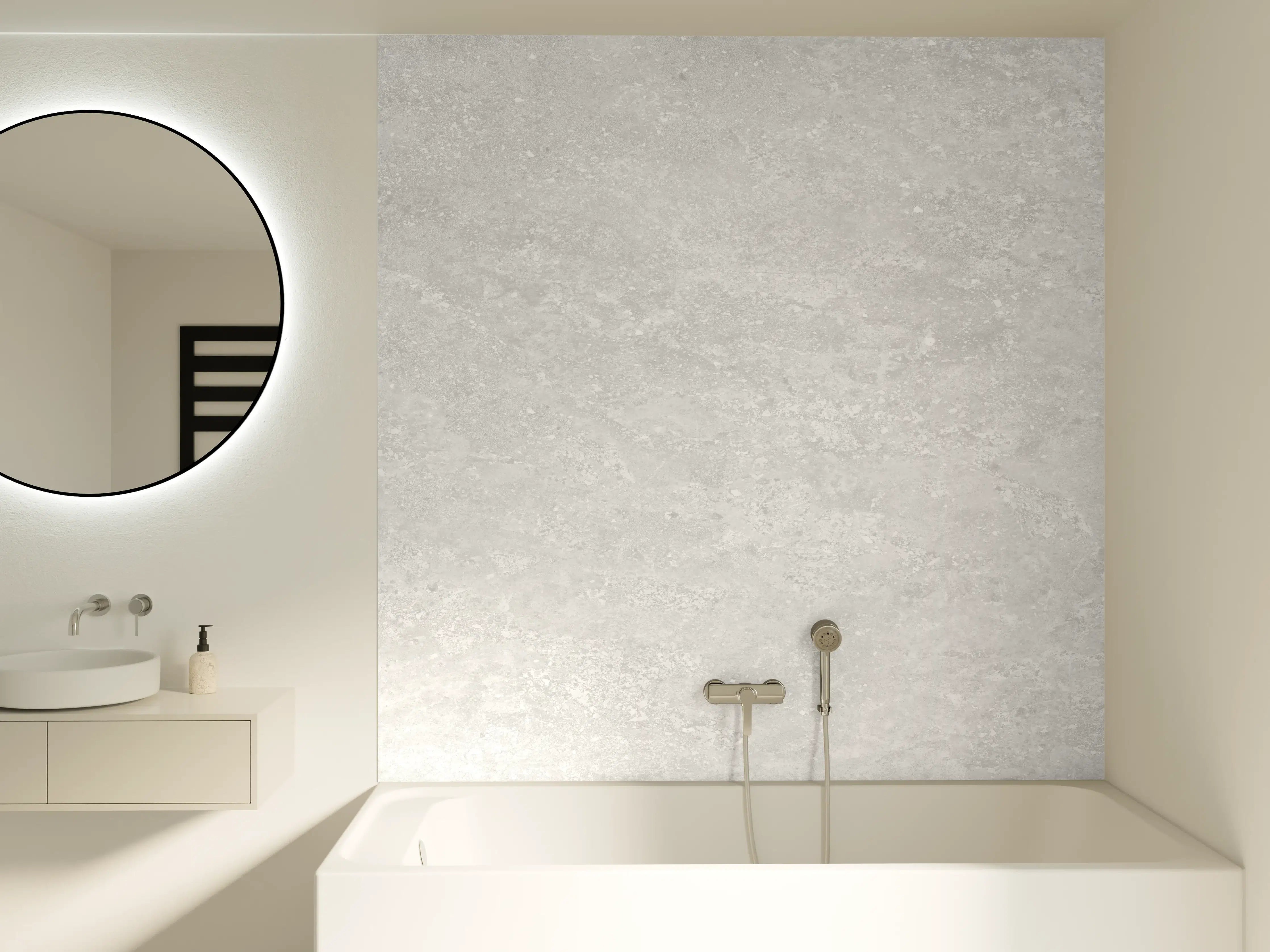 Badewannen-Rückwand - Weißer Hintergrund Marmor Wand Textur für Design Kunstwerk