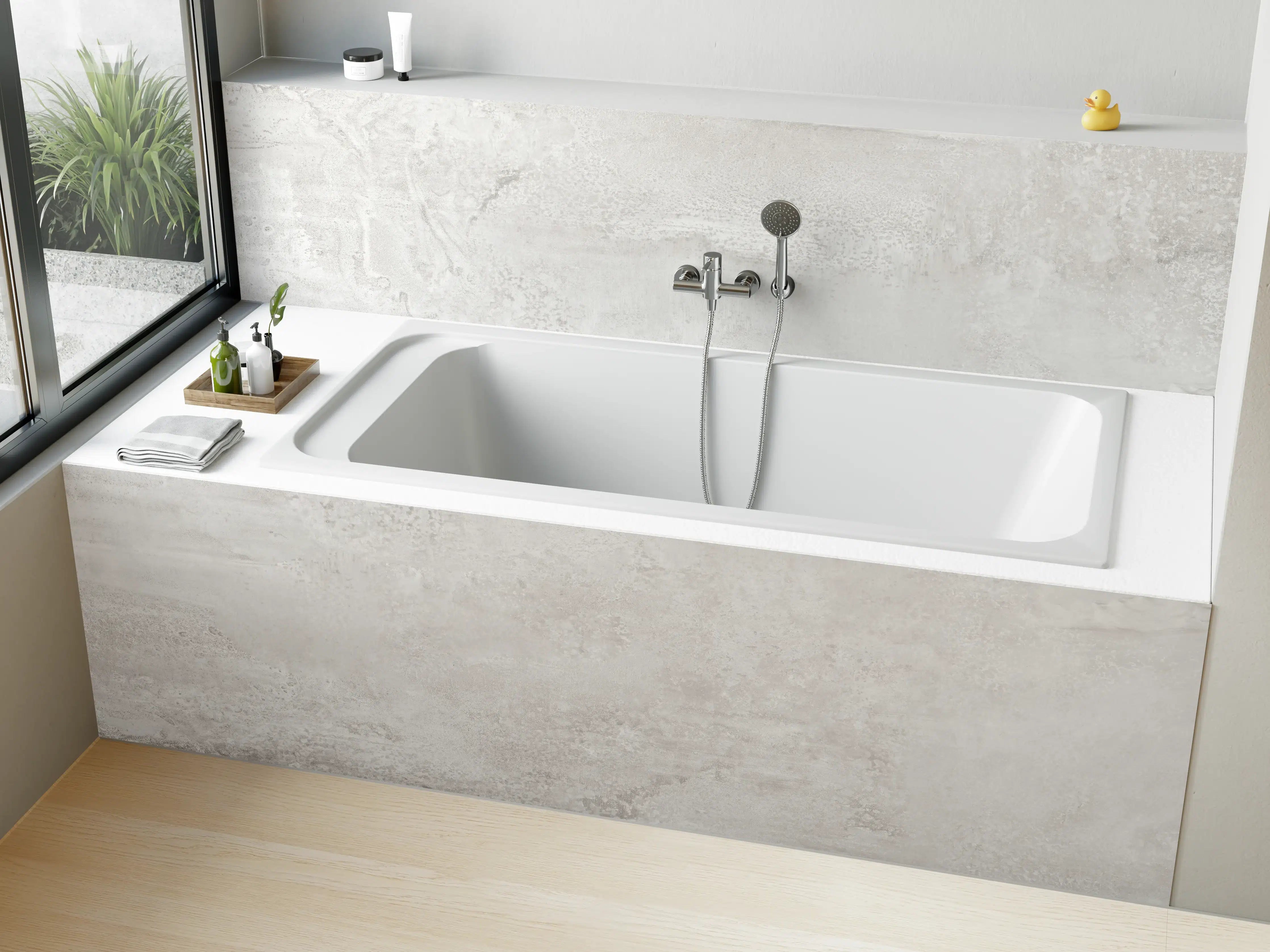 Badewannen-Rückwand - Weißer Wandhintergrund