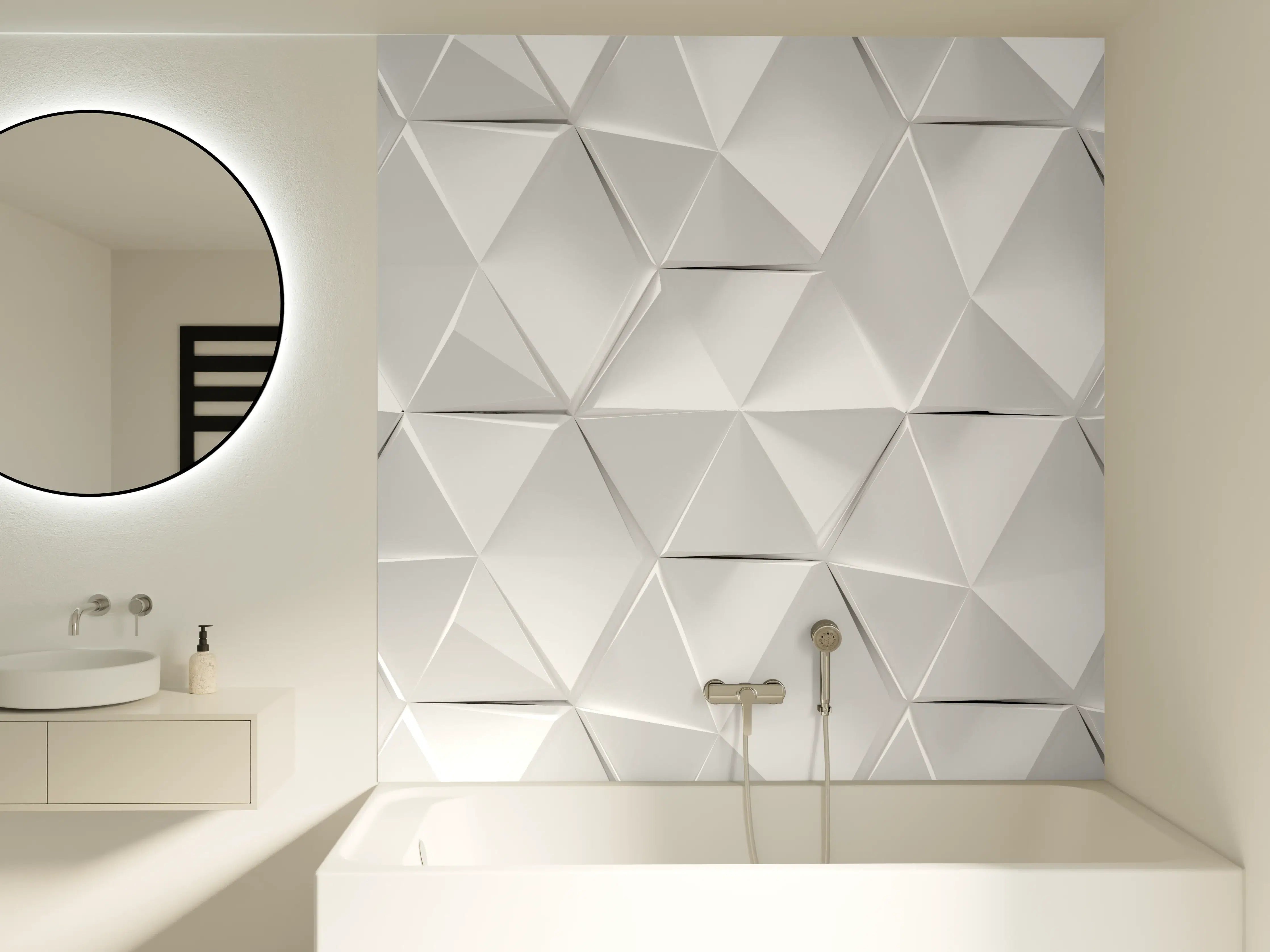 Badewannen-Rückwand - Weißer futuristischer Hintergrund