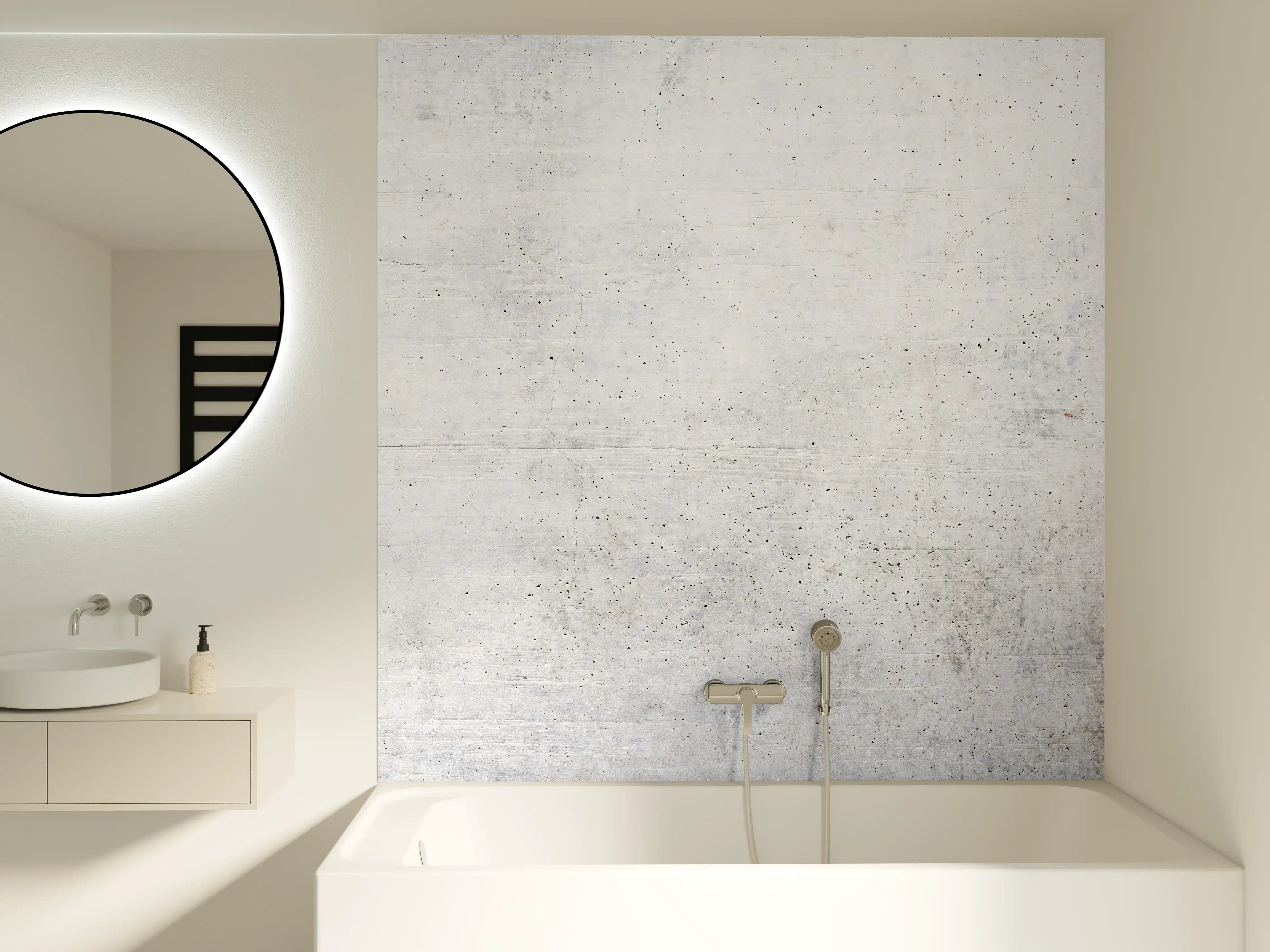 Badewannen-Rückwand - Weißes Zement Design