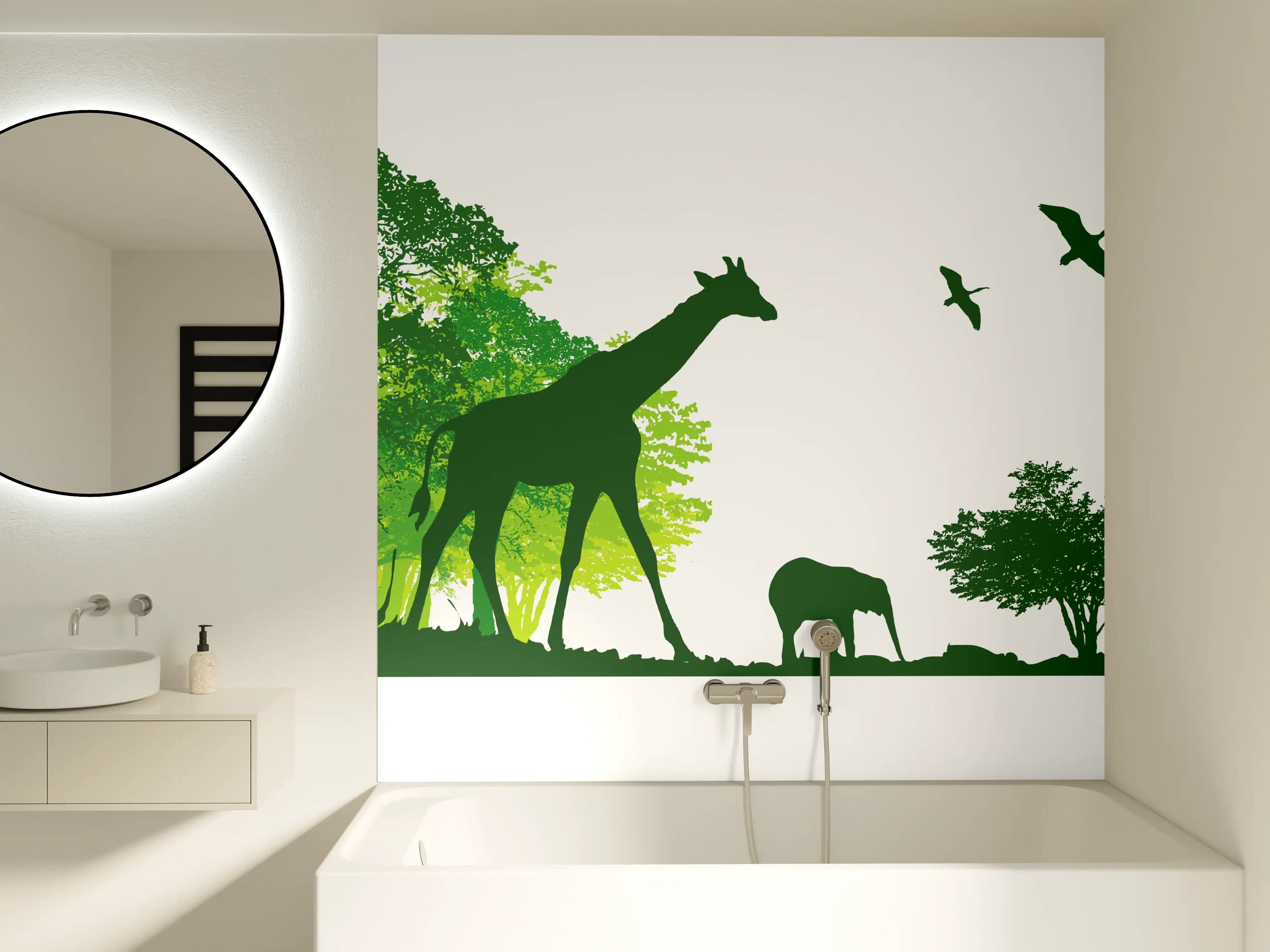 Badewannen-Rückwand - Wilde Tiere