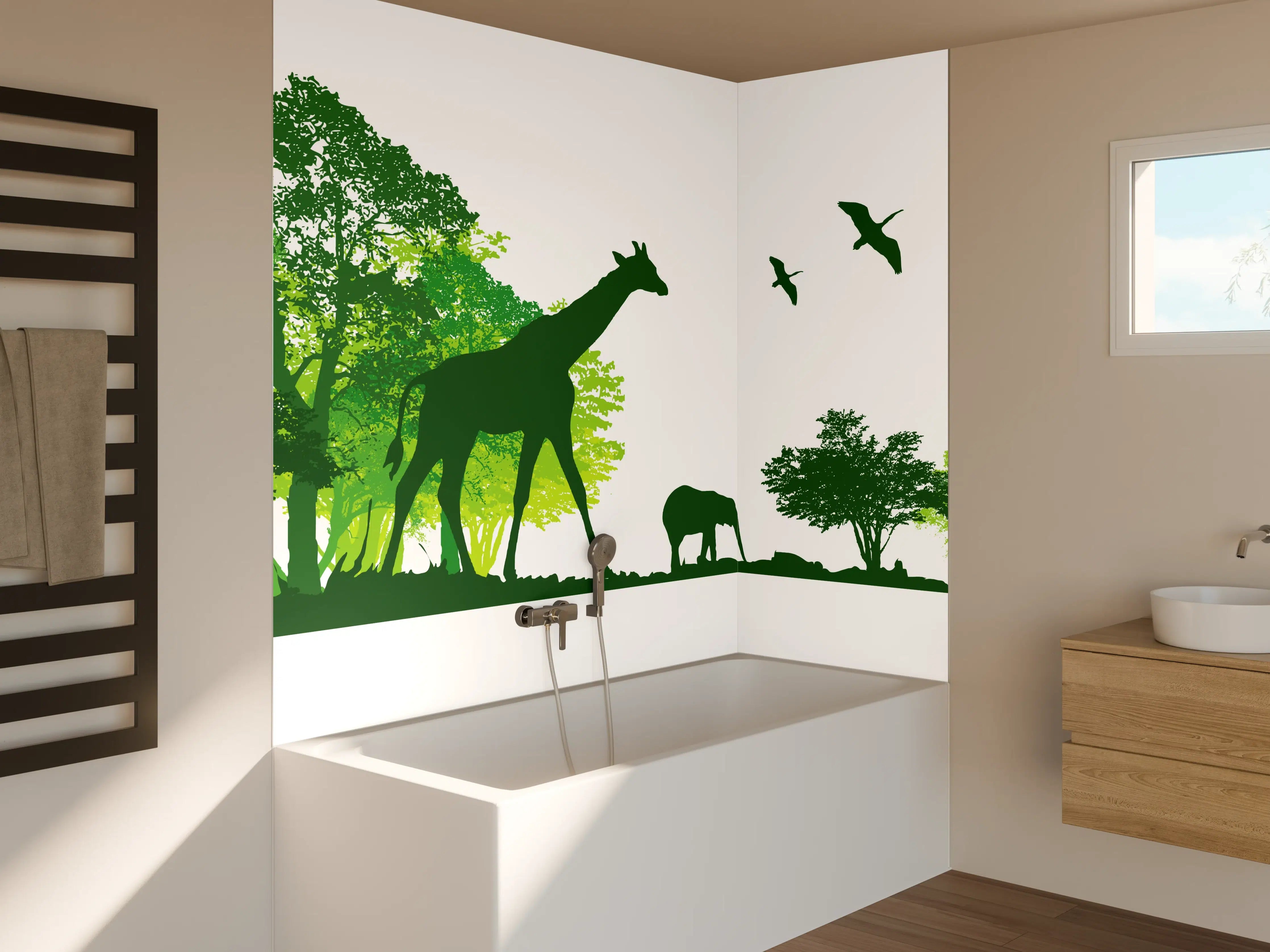 Badewannen-Rückwand - Wilde Tiere