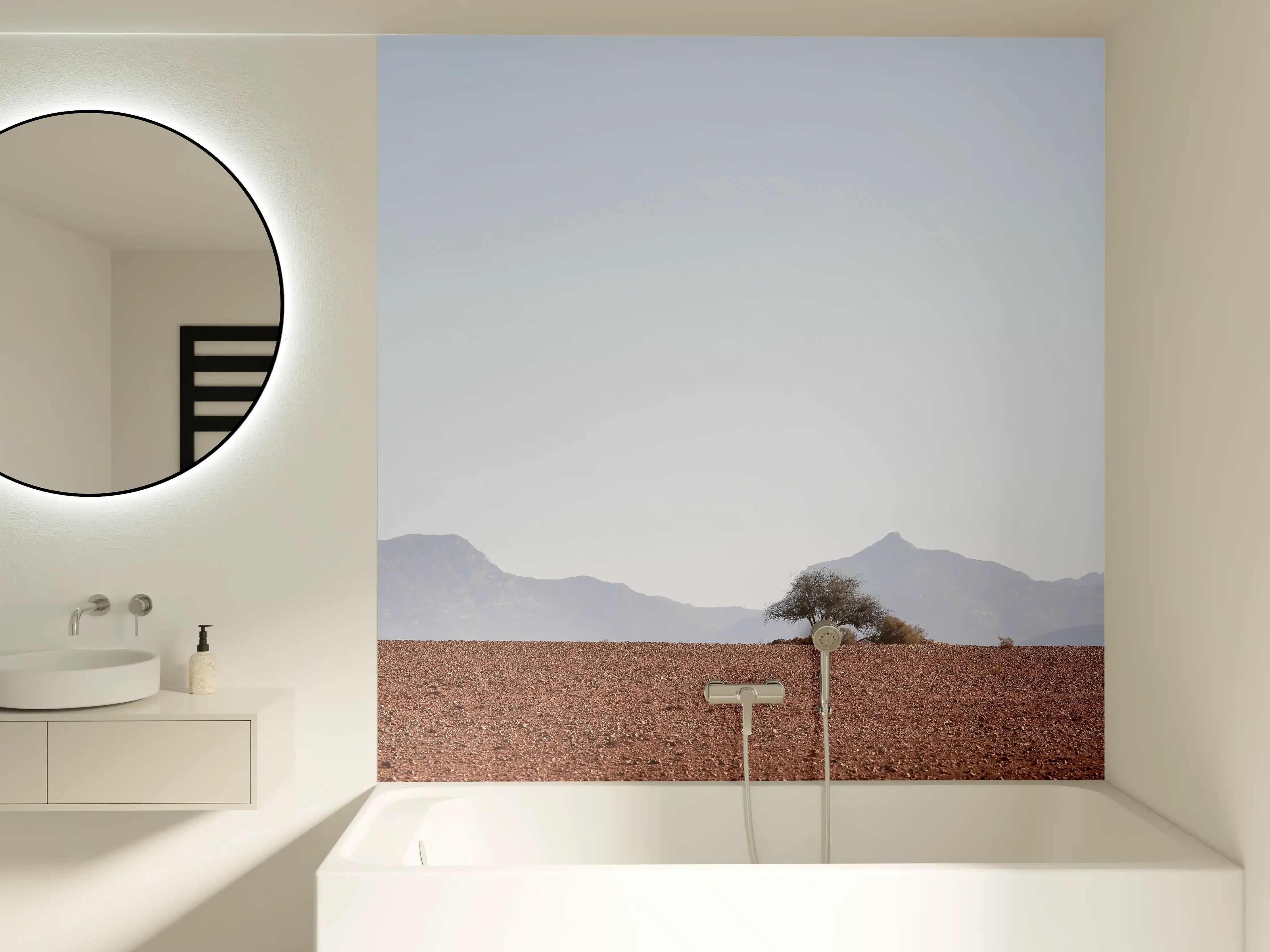 Badewannen-Rückwand - Wüste Sanddünen Ozean Horizont
