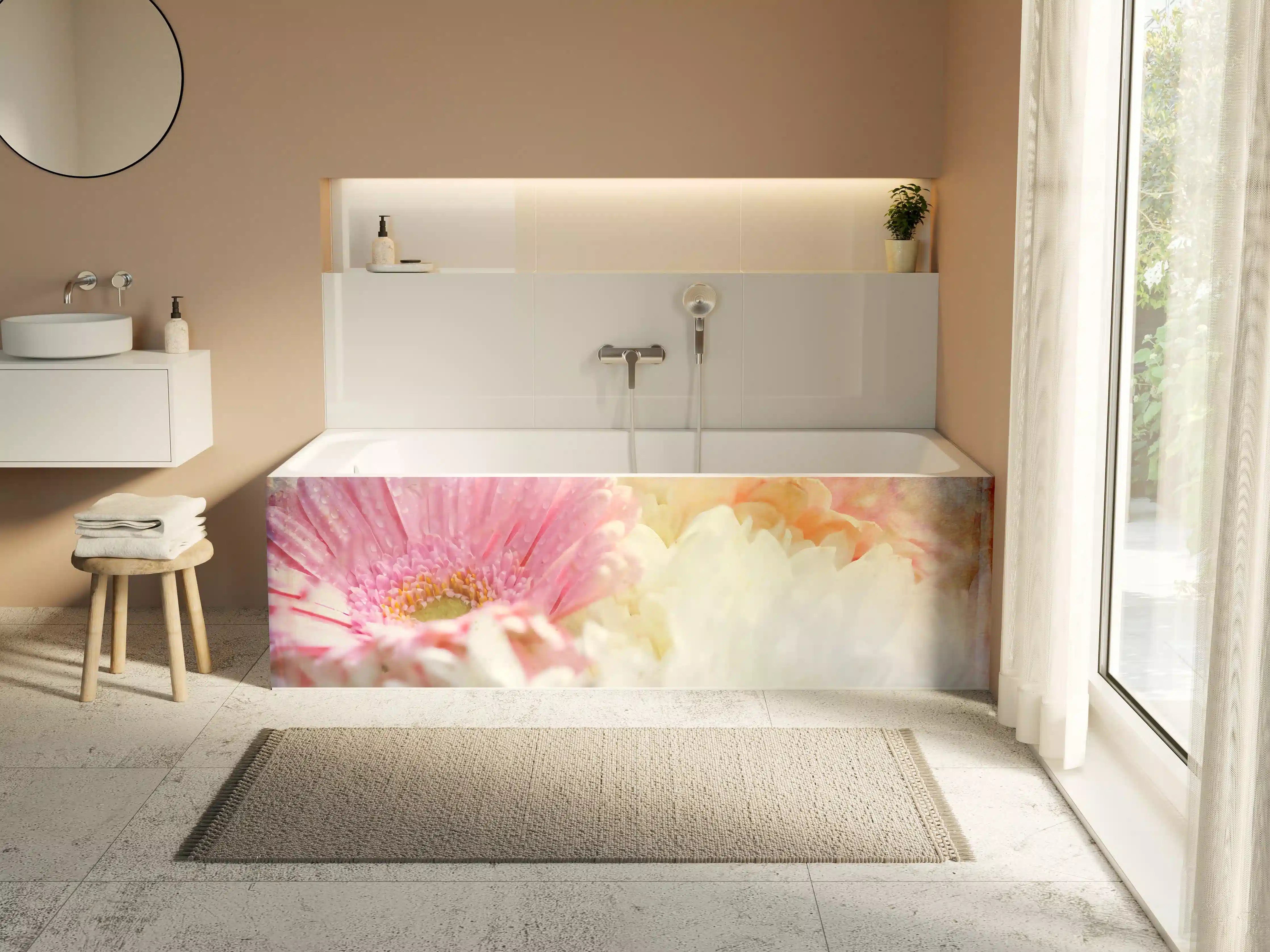 Badewannen-Rückwand - Wunderschöne Blumen - Nahaufnahme