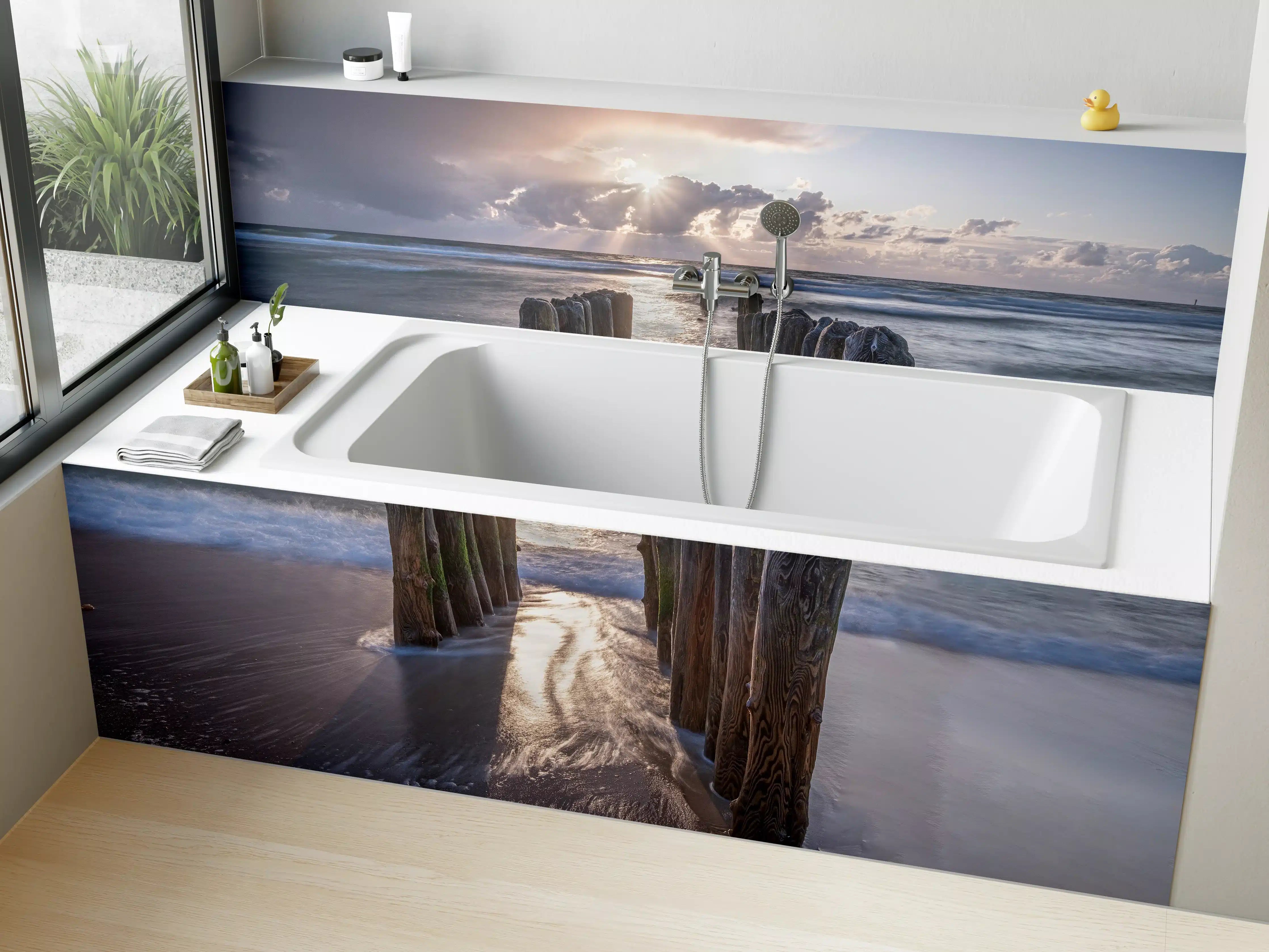 Badewannen-Rückwand - Wunderschöne Buhnen auf Sylt