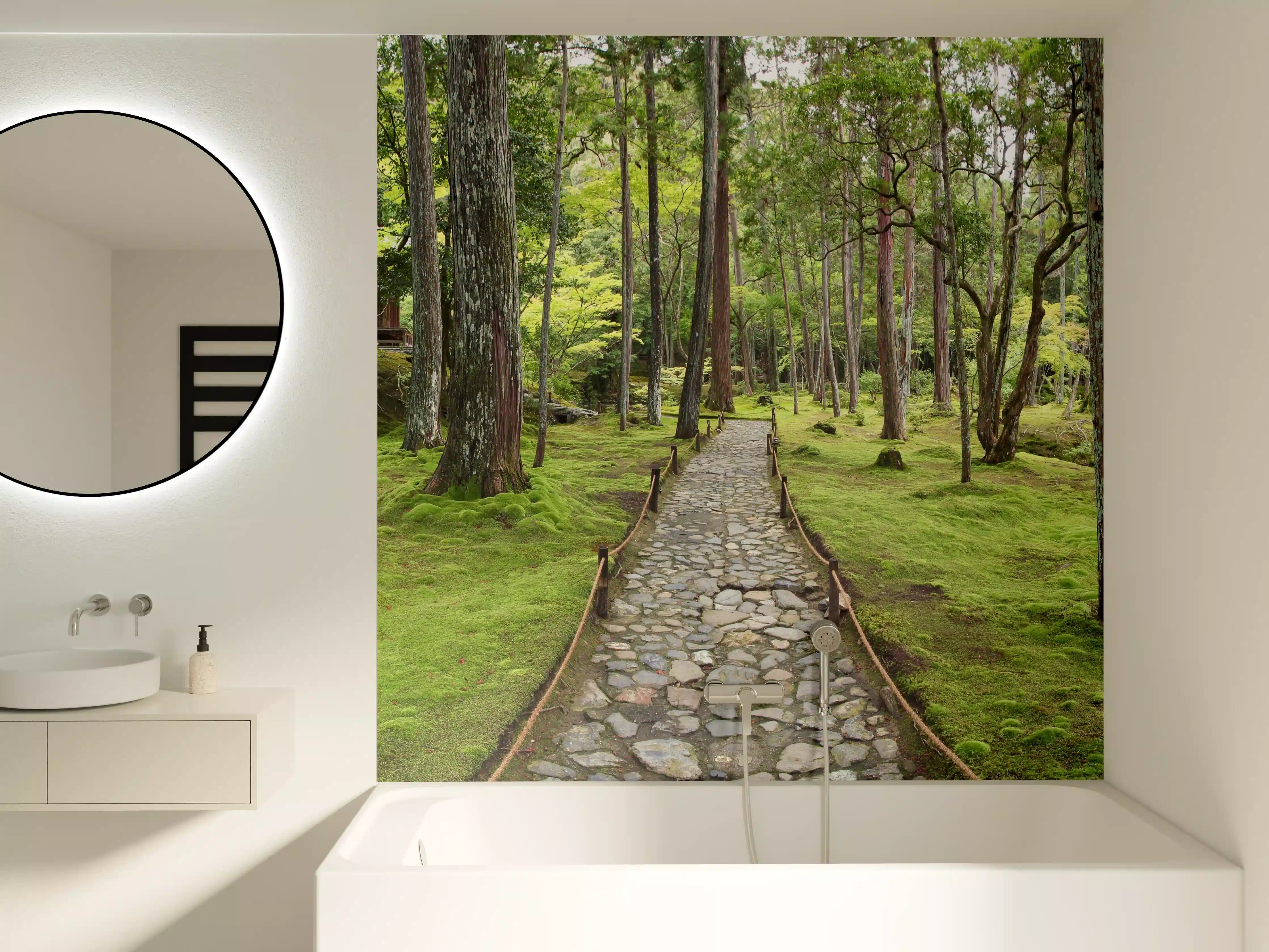 Badewannen-Rückwand - Wunderschöner Moosgarten in Kyoto