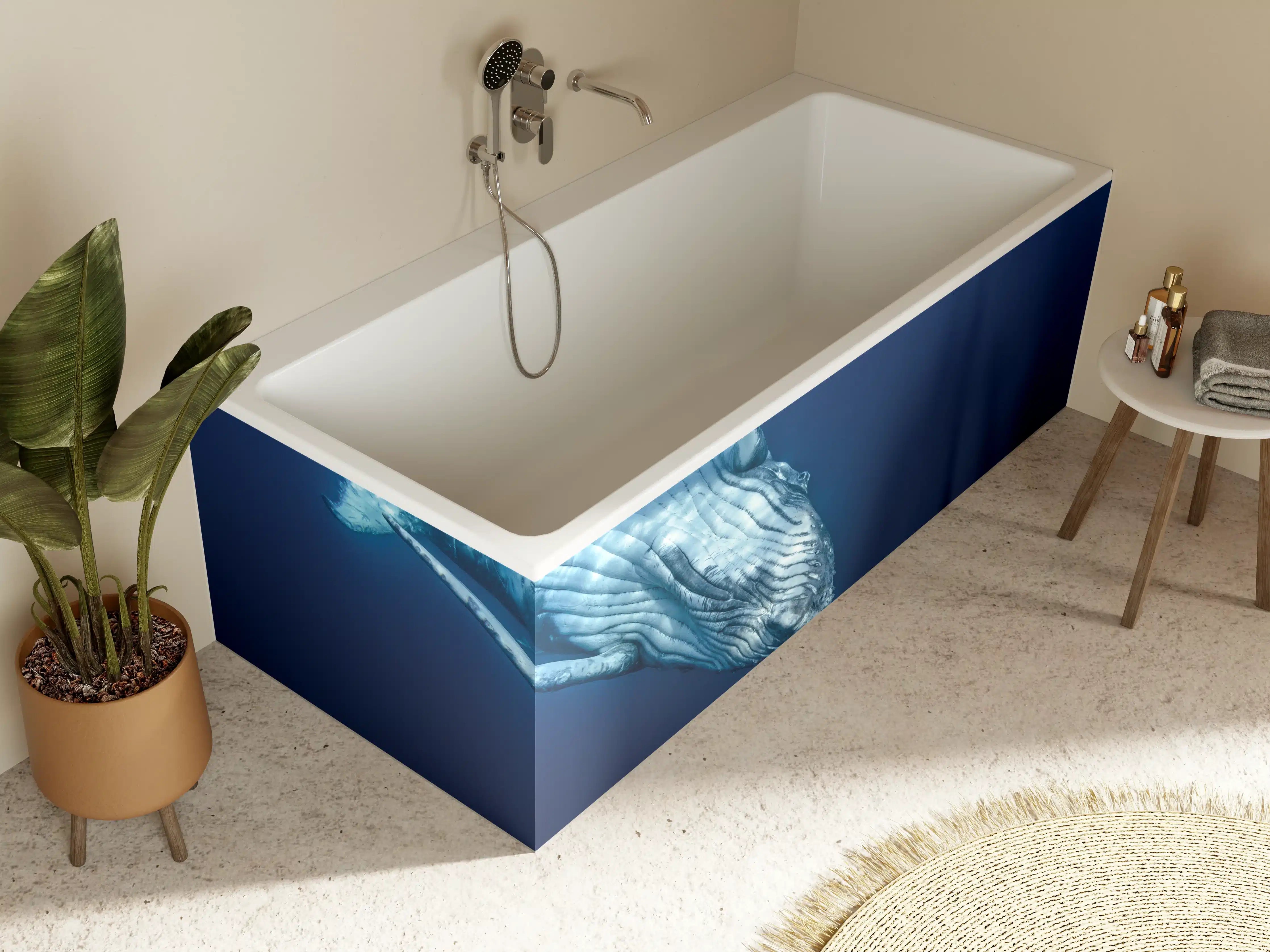 Badewannen-Rückwand - Wunderschönes Buckelwalbaby