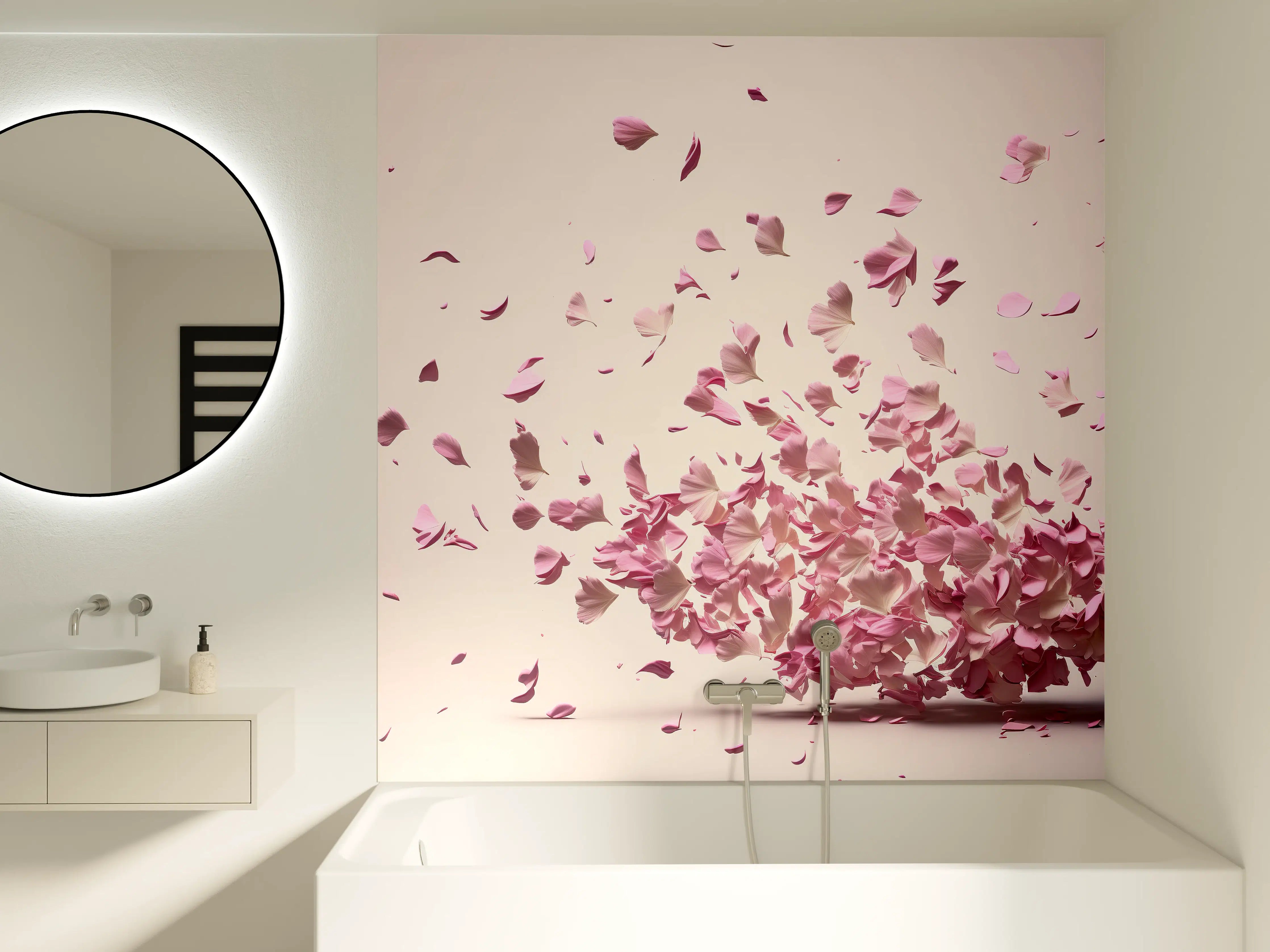 Badewannen-Rückwand - Zarte Sakura-Blütenpracht Explosion