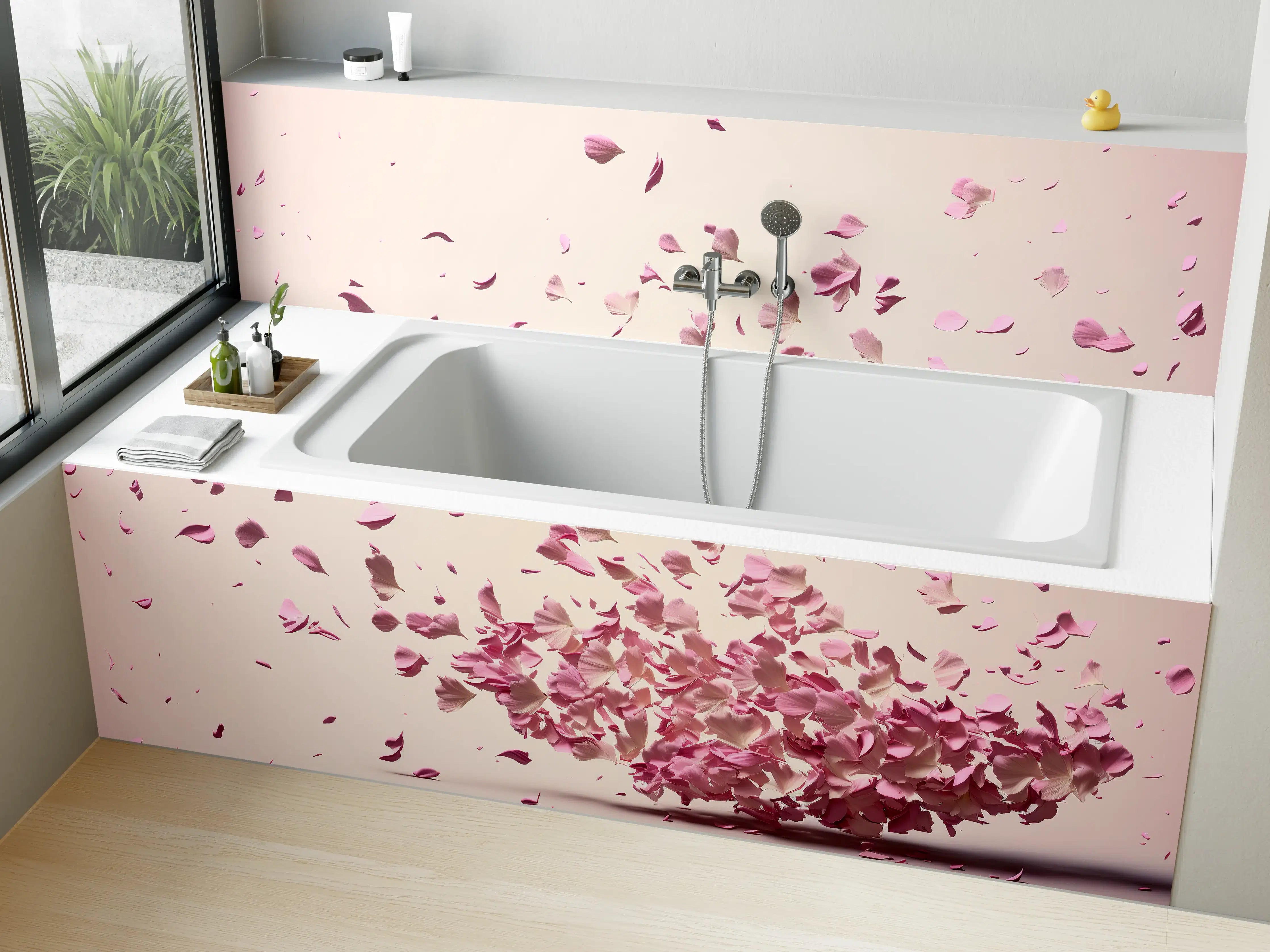 Badewannen-Rückwand - Zarte Sakura-Blütenpracht Explosion