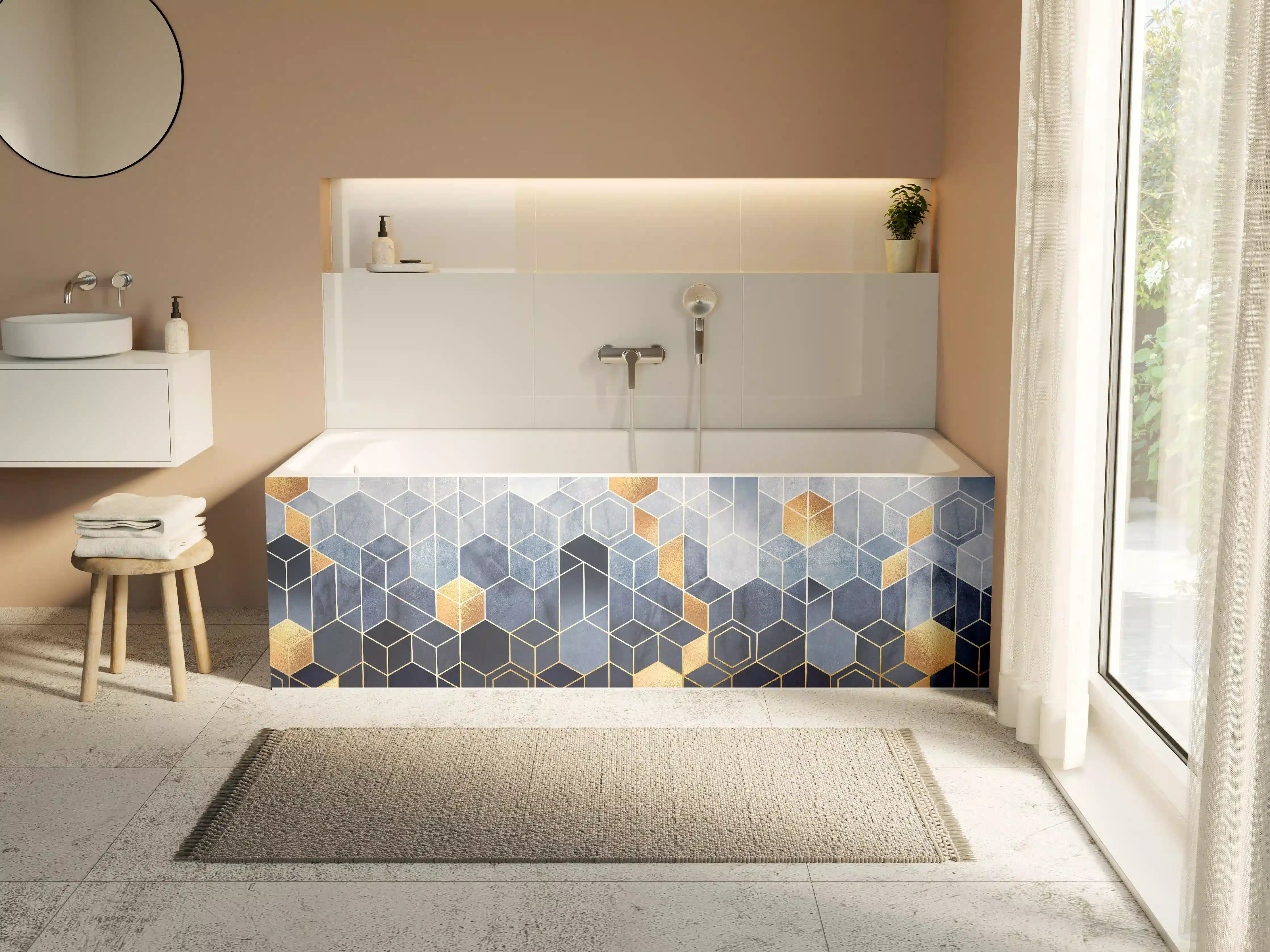 Badewannen-Rückwand - Zeitlose Graumuster-Kunst