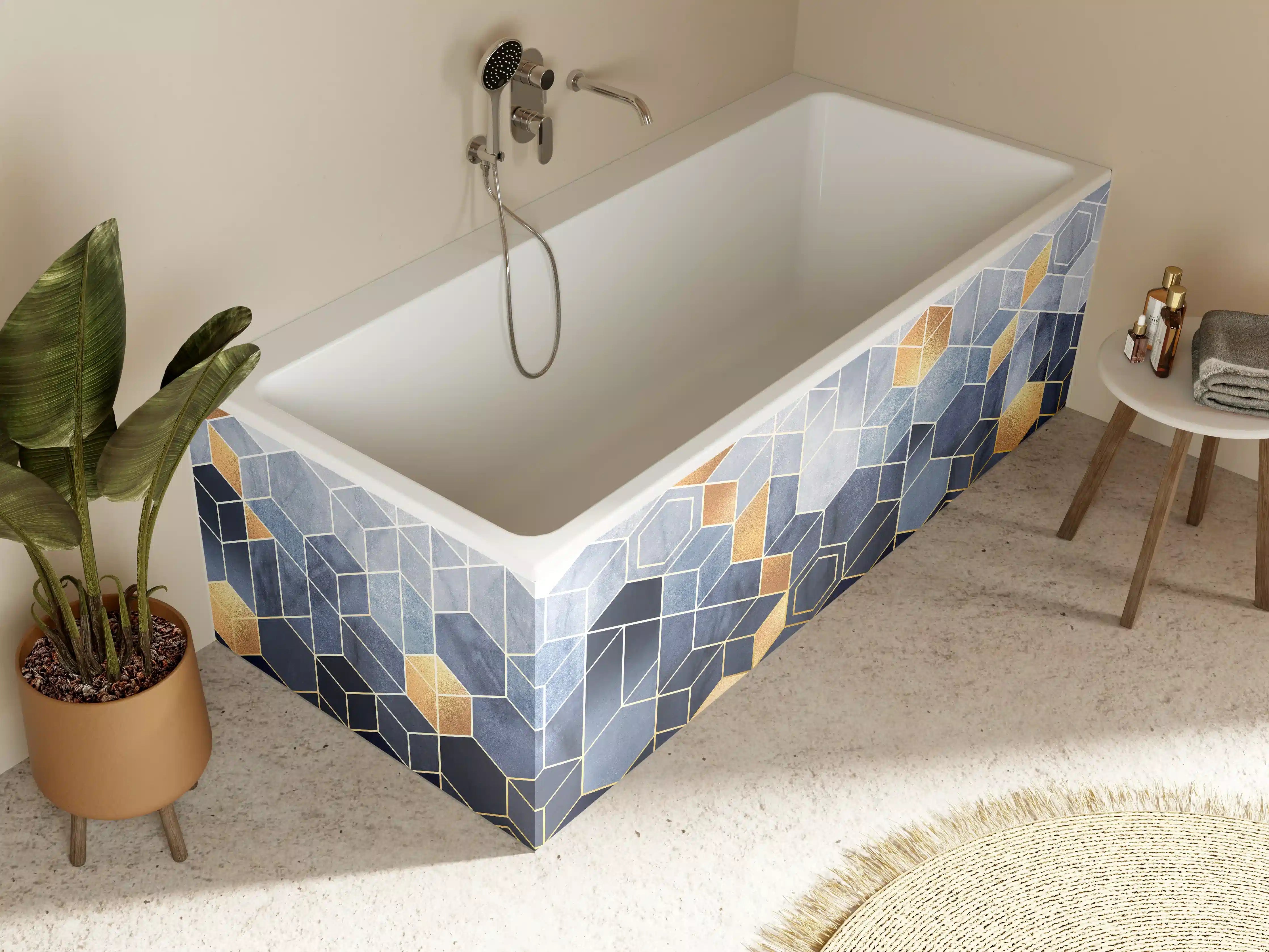 Badewannen-Rückwand - Zeitlose Graumuster-Kunst