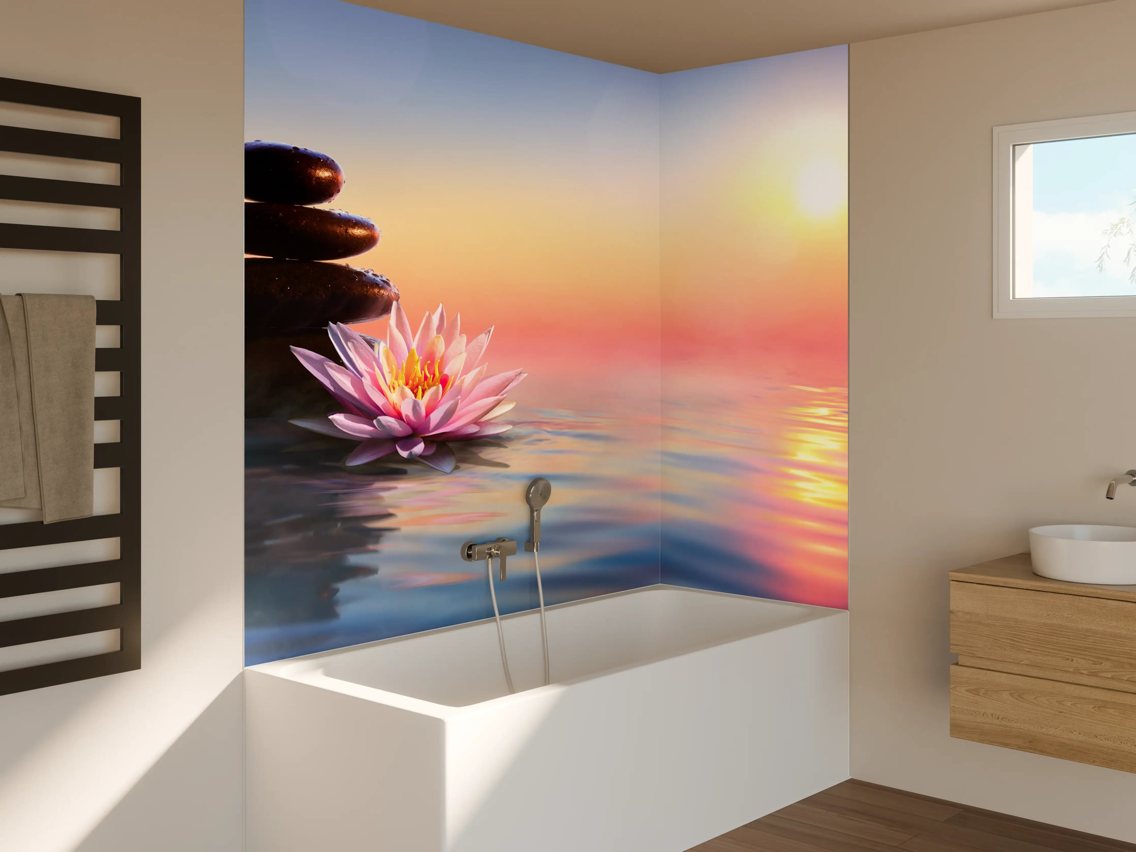 Badewannen-Rückwand - Zen - Ruhe & Entspannung