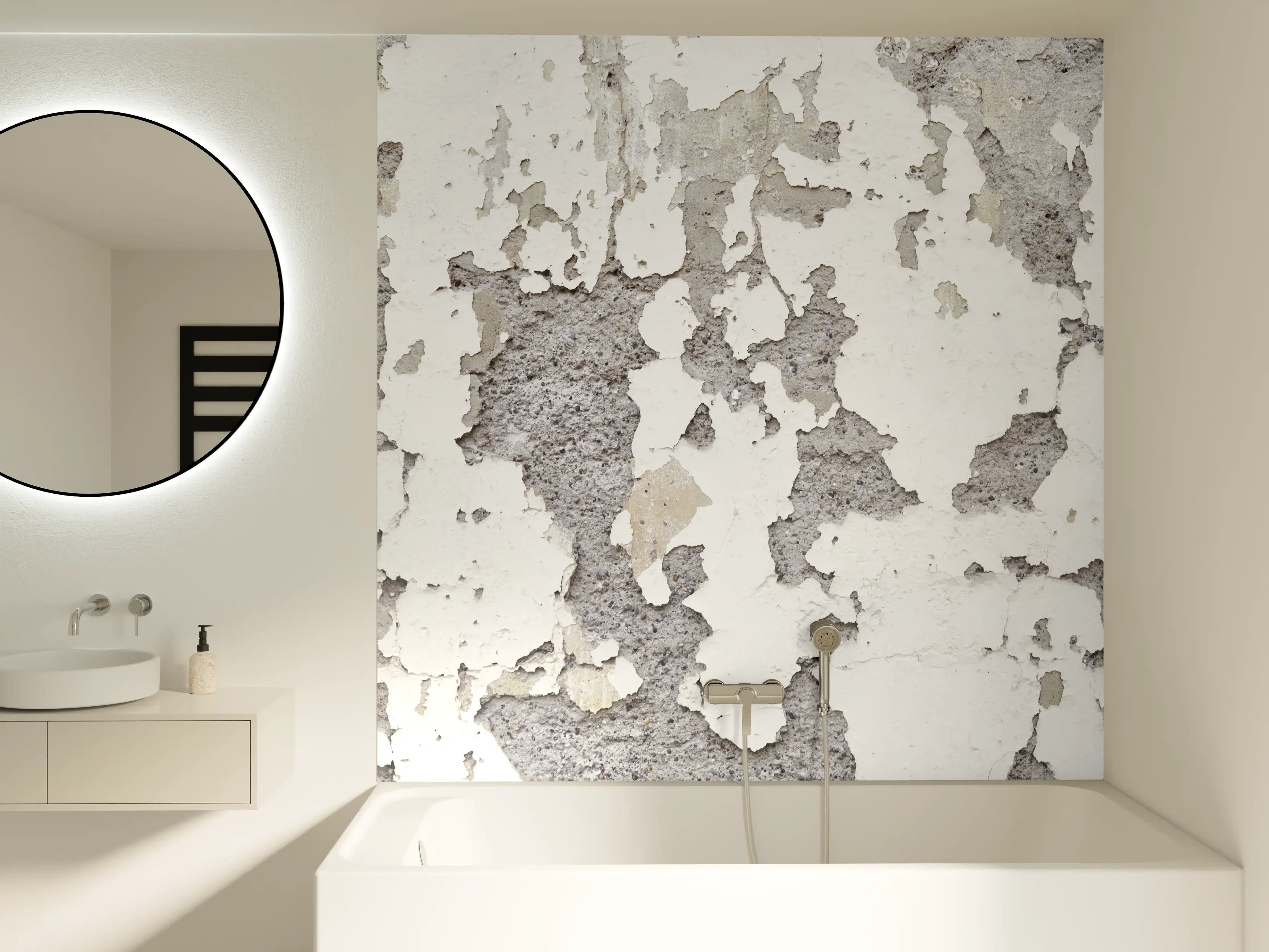 Badewannen-Rückwand - Zerplatze Fassade eines alten Hauses