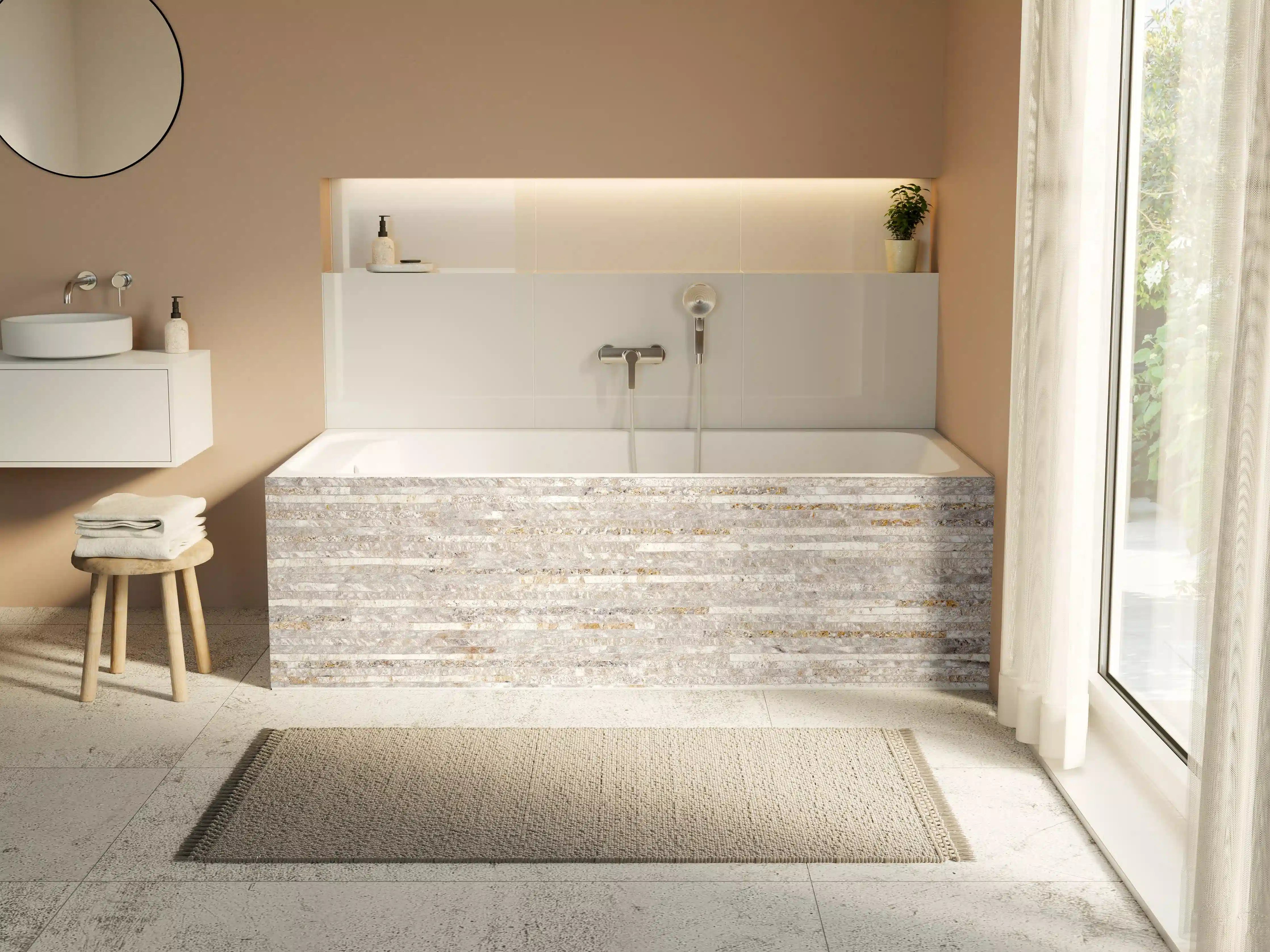 Badewannen-Rückwand - Ziegelsteinwand Struktur