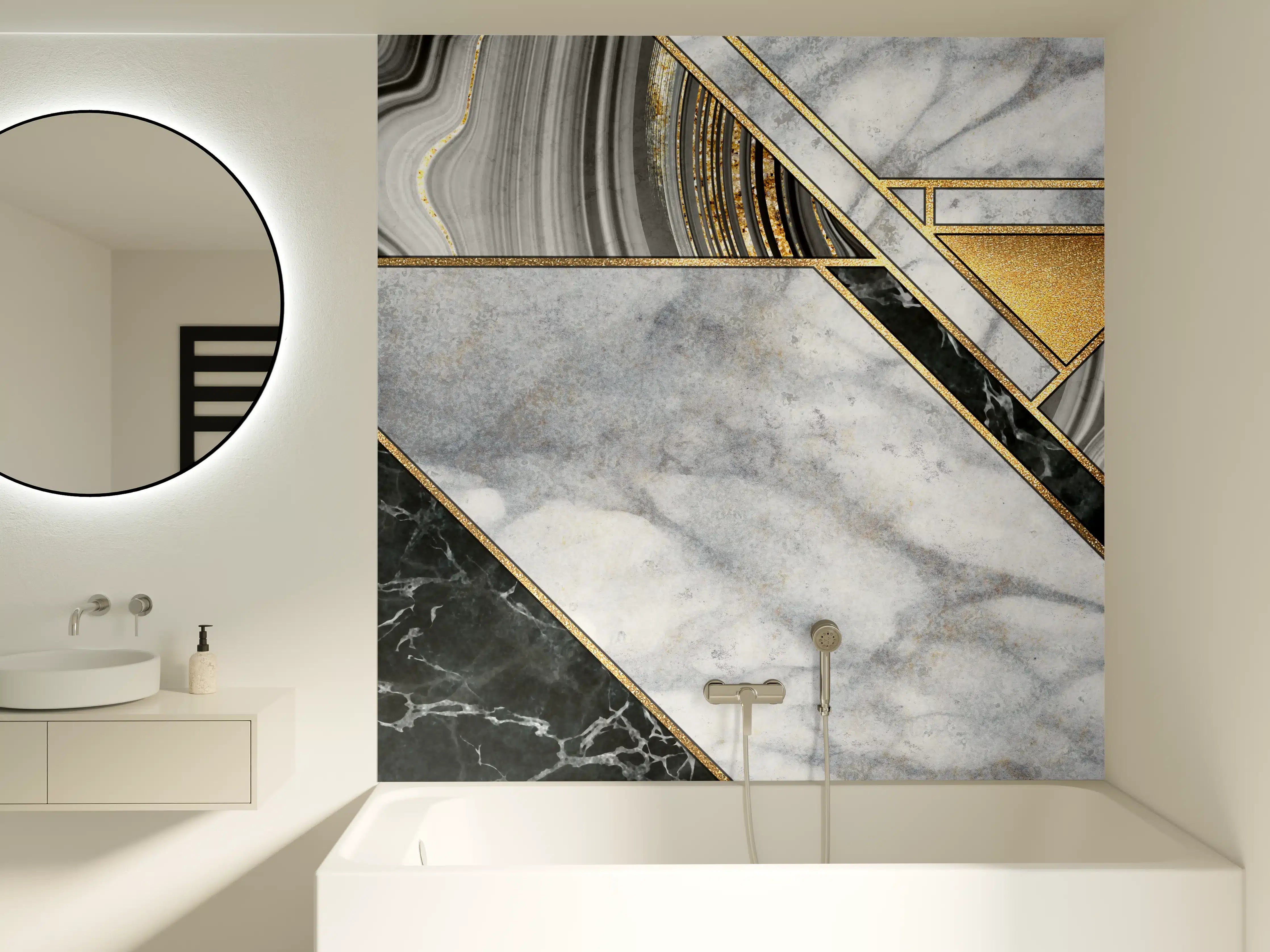 Badewannen-Rückwand - abstrakter Art Deco Hintergrund