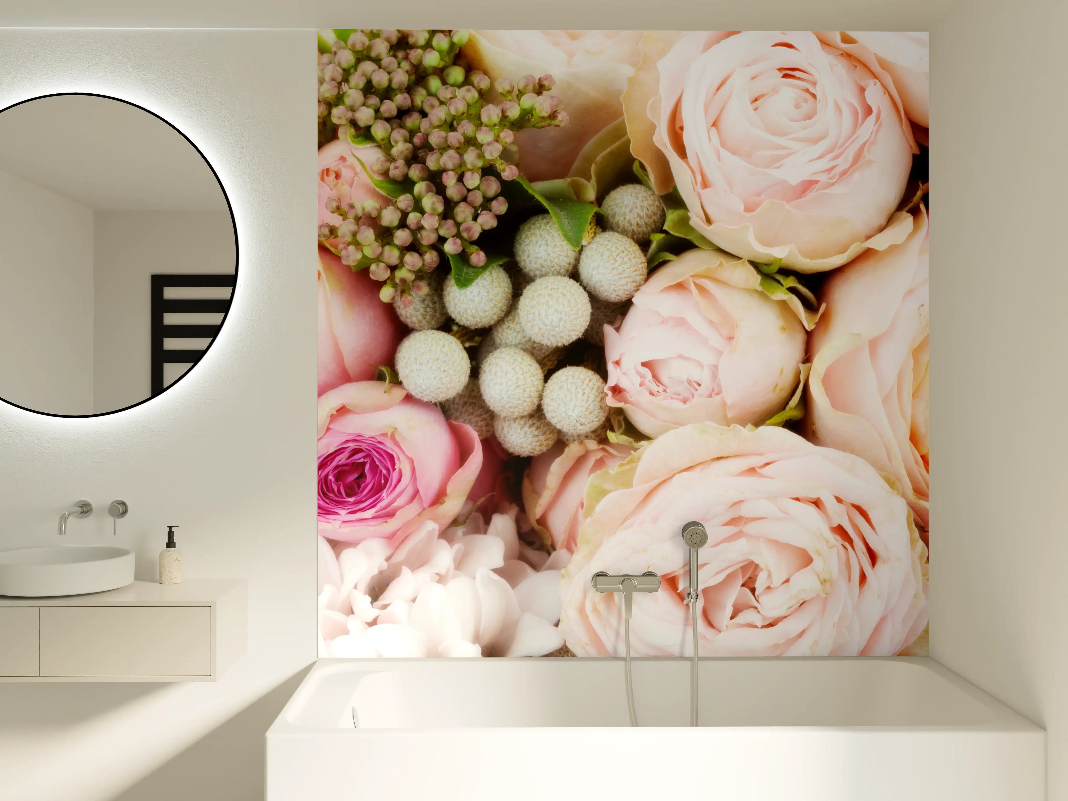 Badewannen-Rückwand - bunter sommerlicher Blumenstrauß