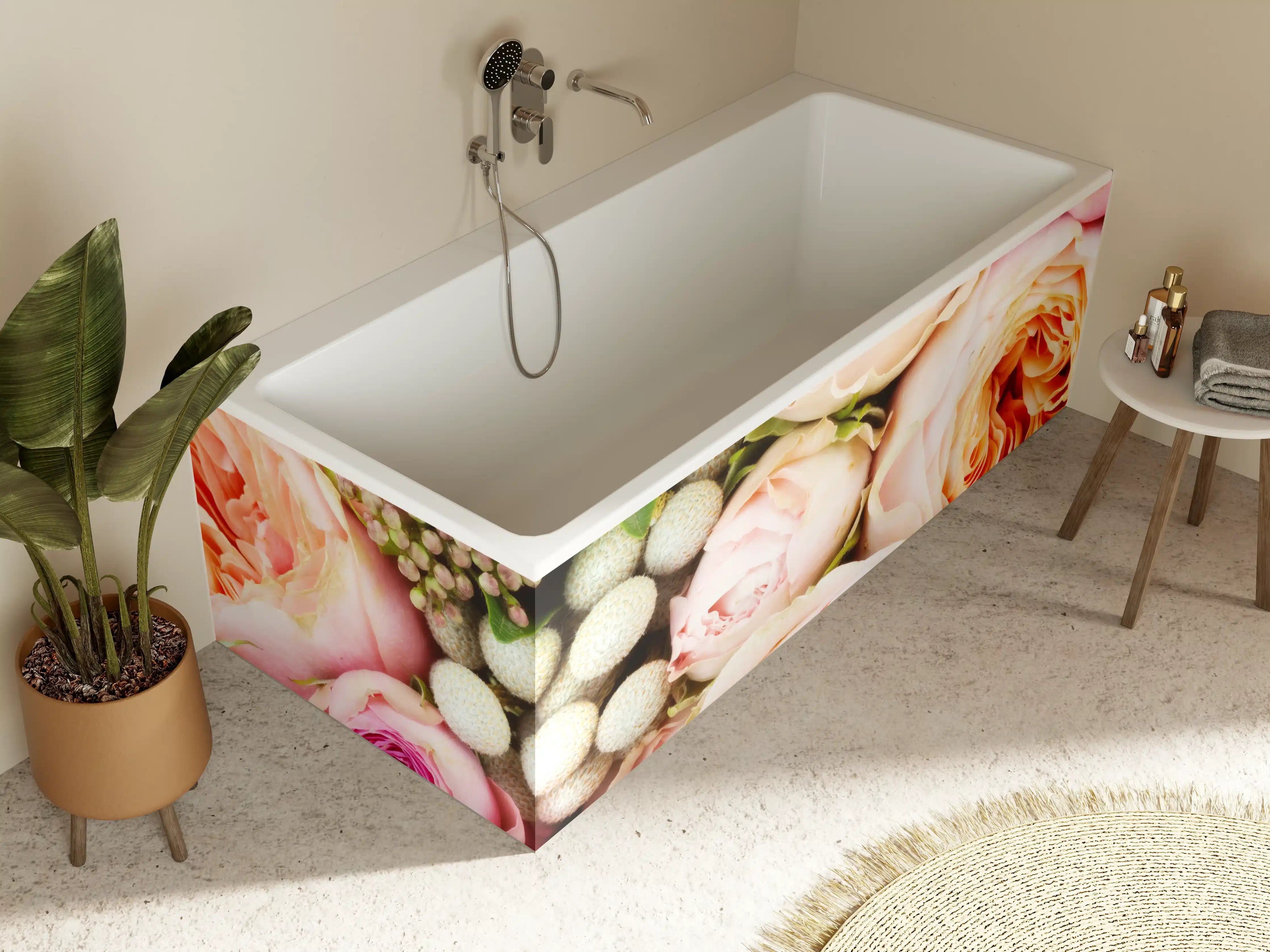 Badewannen-Rückwand - bunter sommerlicher Blumenstrauß