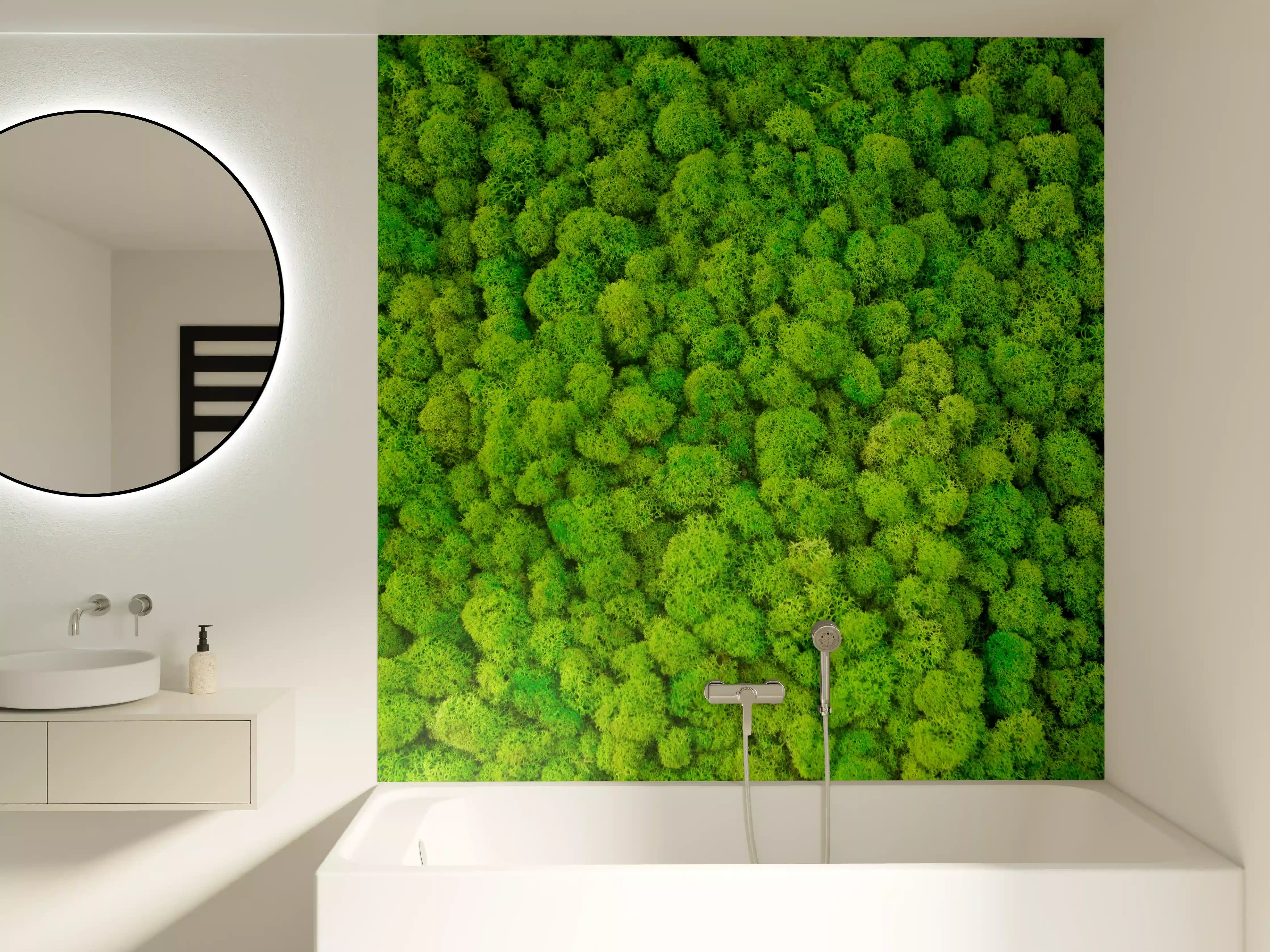 Badewannen-Rückwand - dekoratives Moos Design