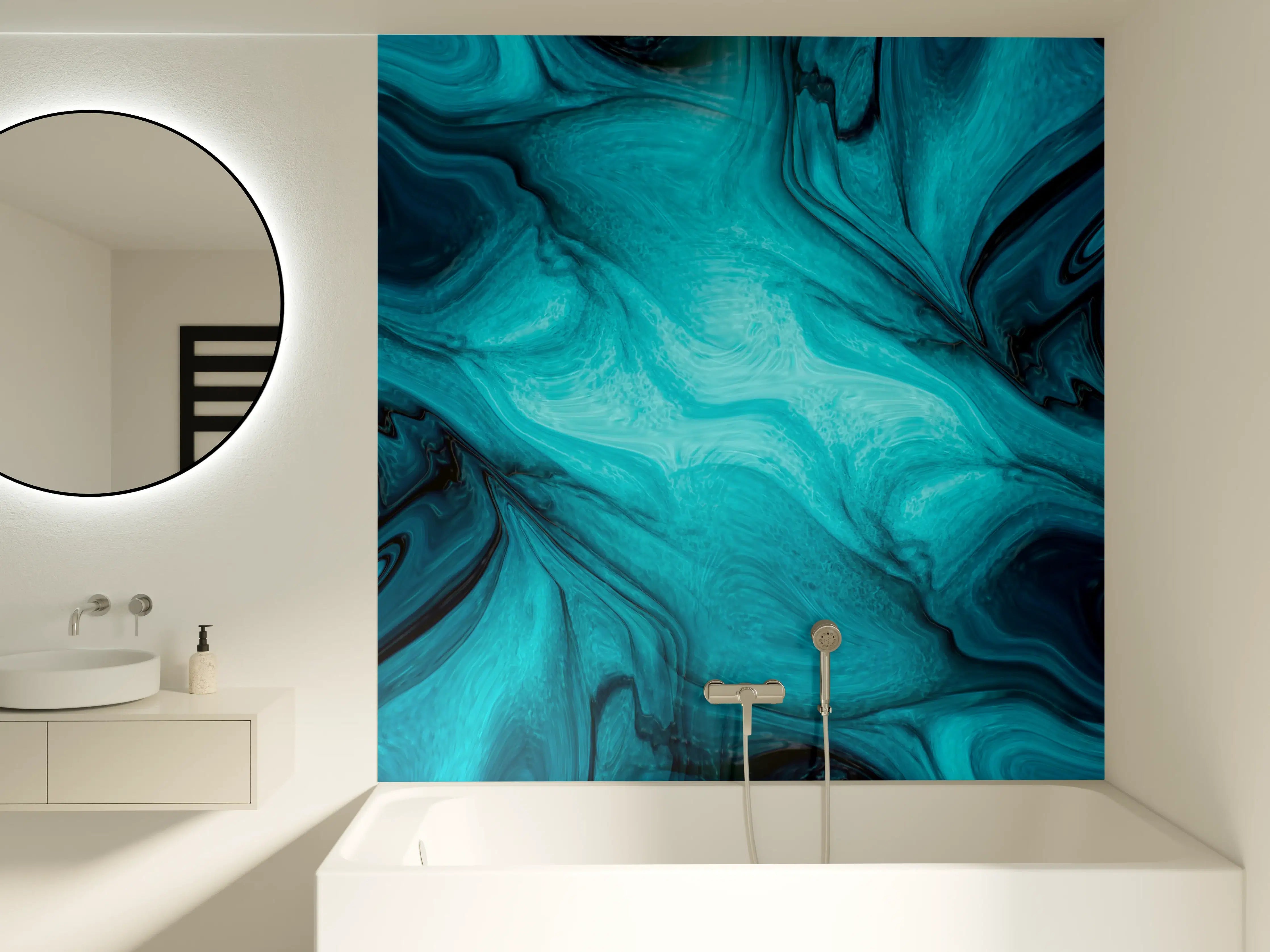 Badewannen-Rückwand - flüssiges Acrylharz - Abstrakt