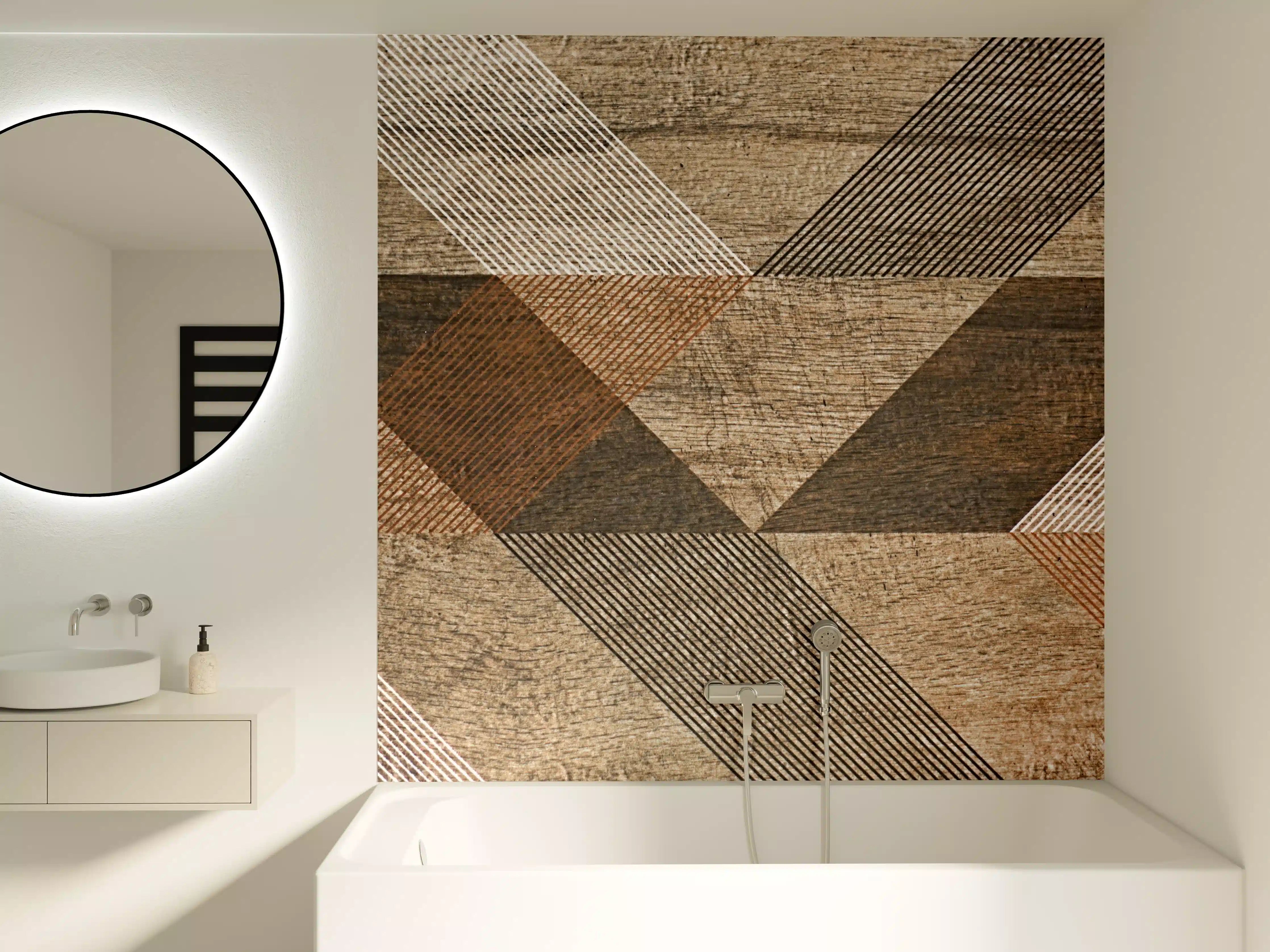 Badewannen-Rückwand - geometrisches Mosaik Design
