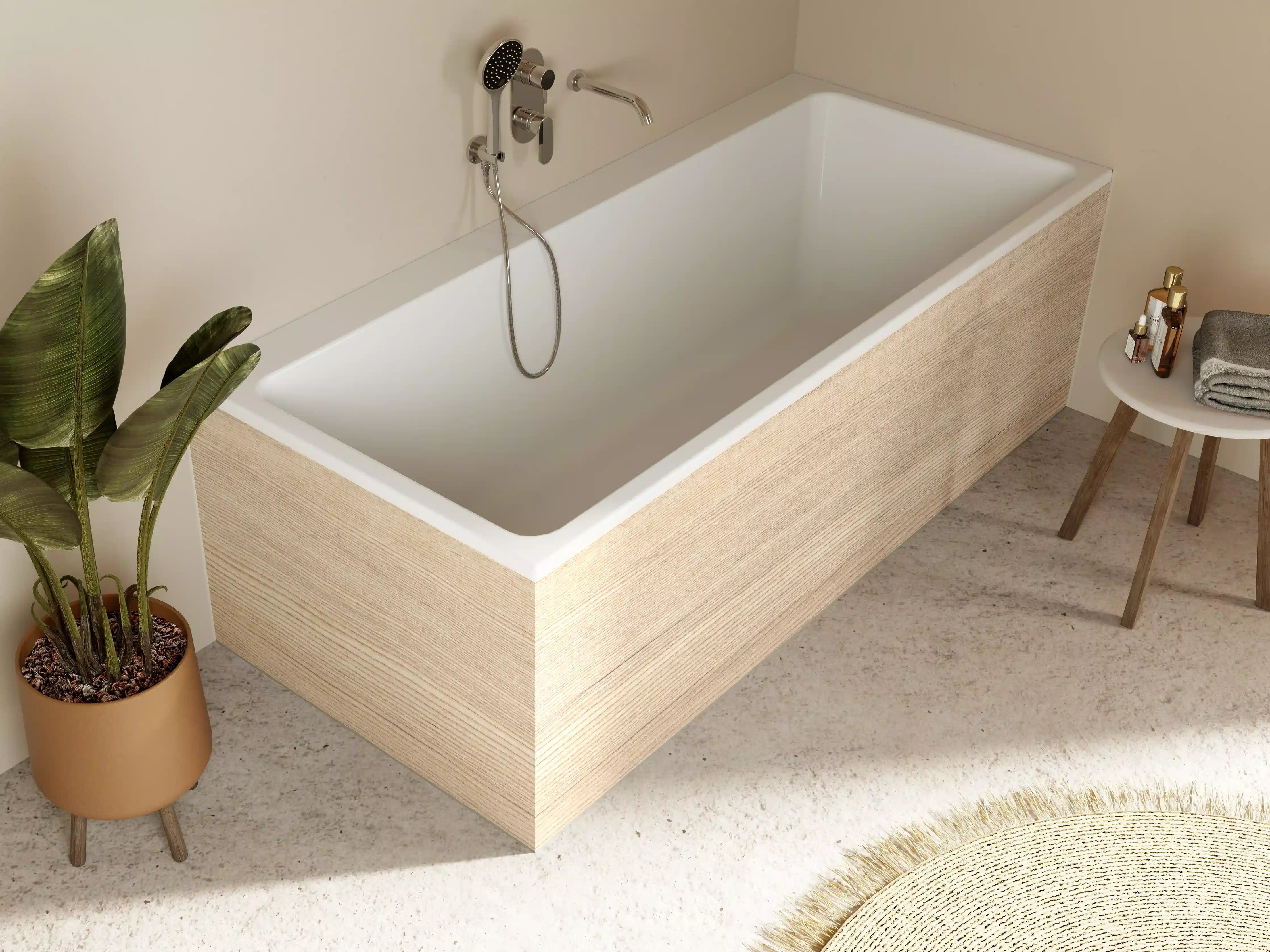 Badewannen-Rückwand - moderne Eiche Holztextur