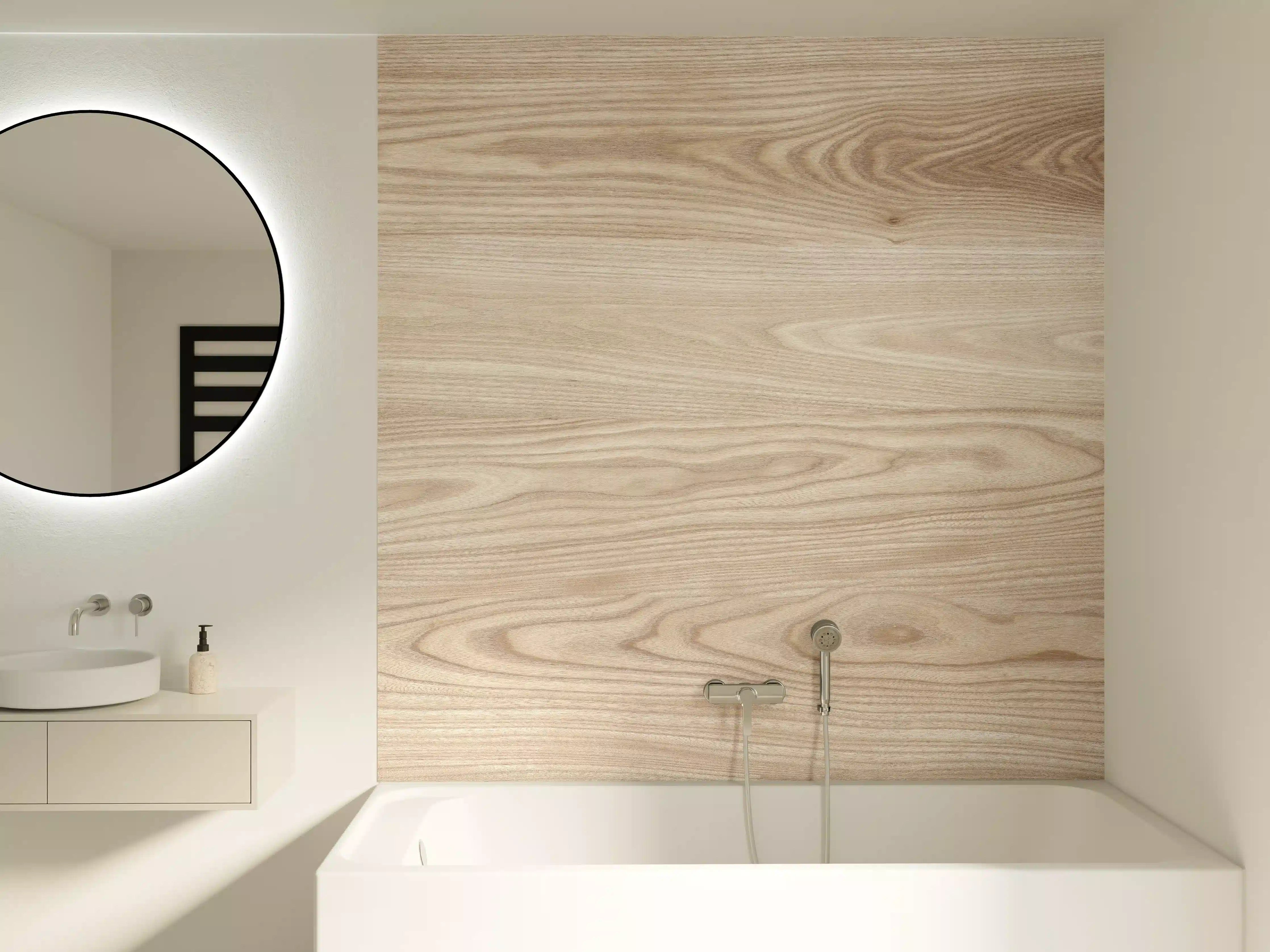Badewannen-Rückwand - schlichtes Holzmuster