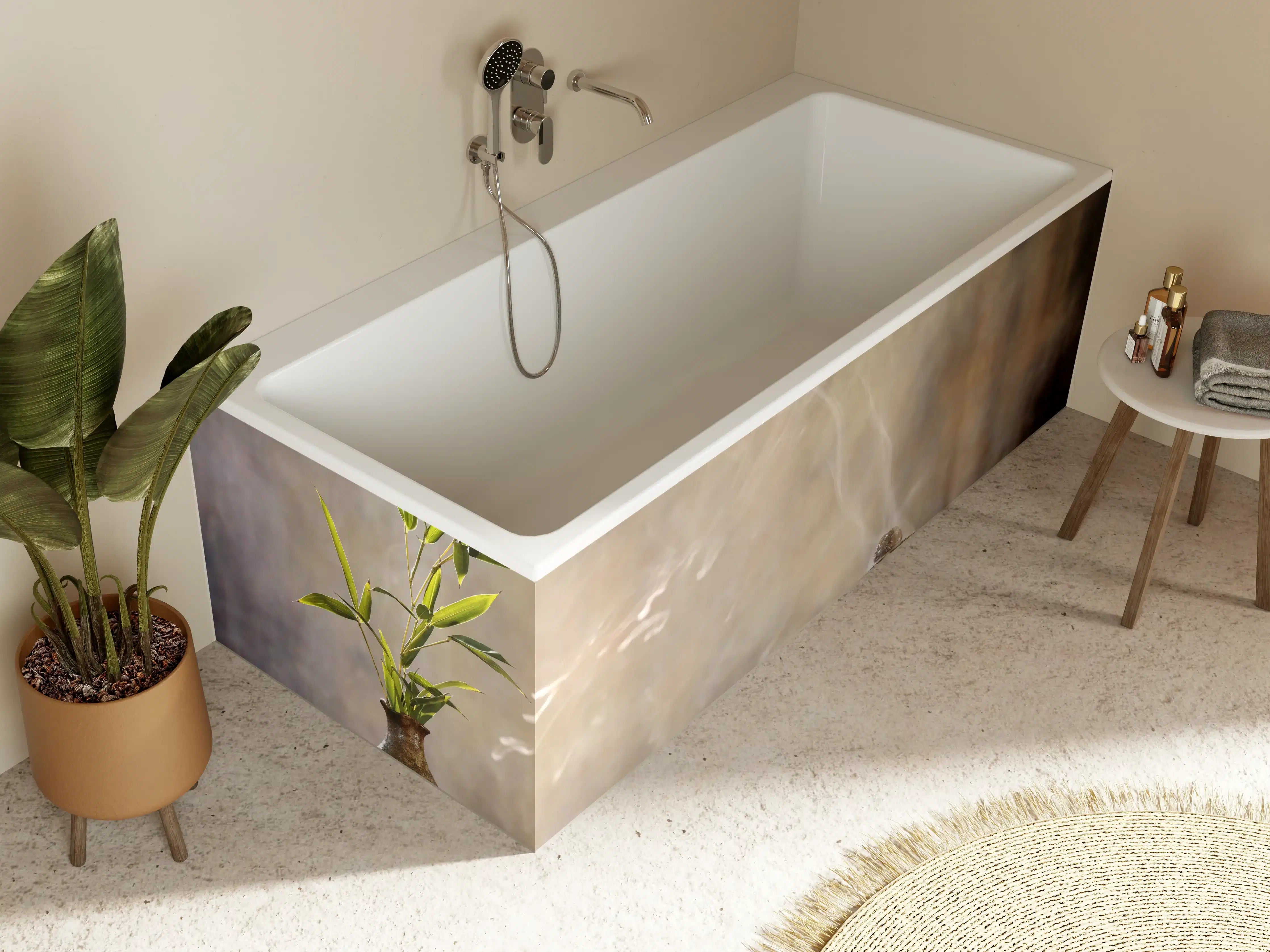 Badewannen-Rückwand - spirituelles Spa-Stillleben