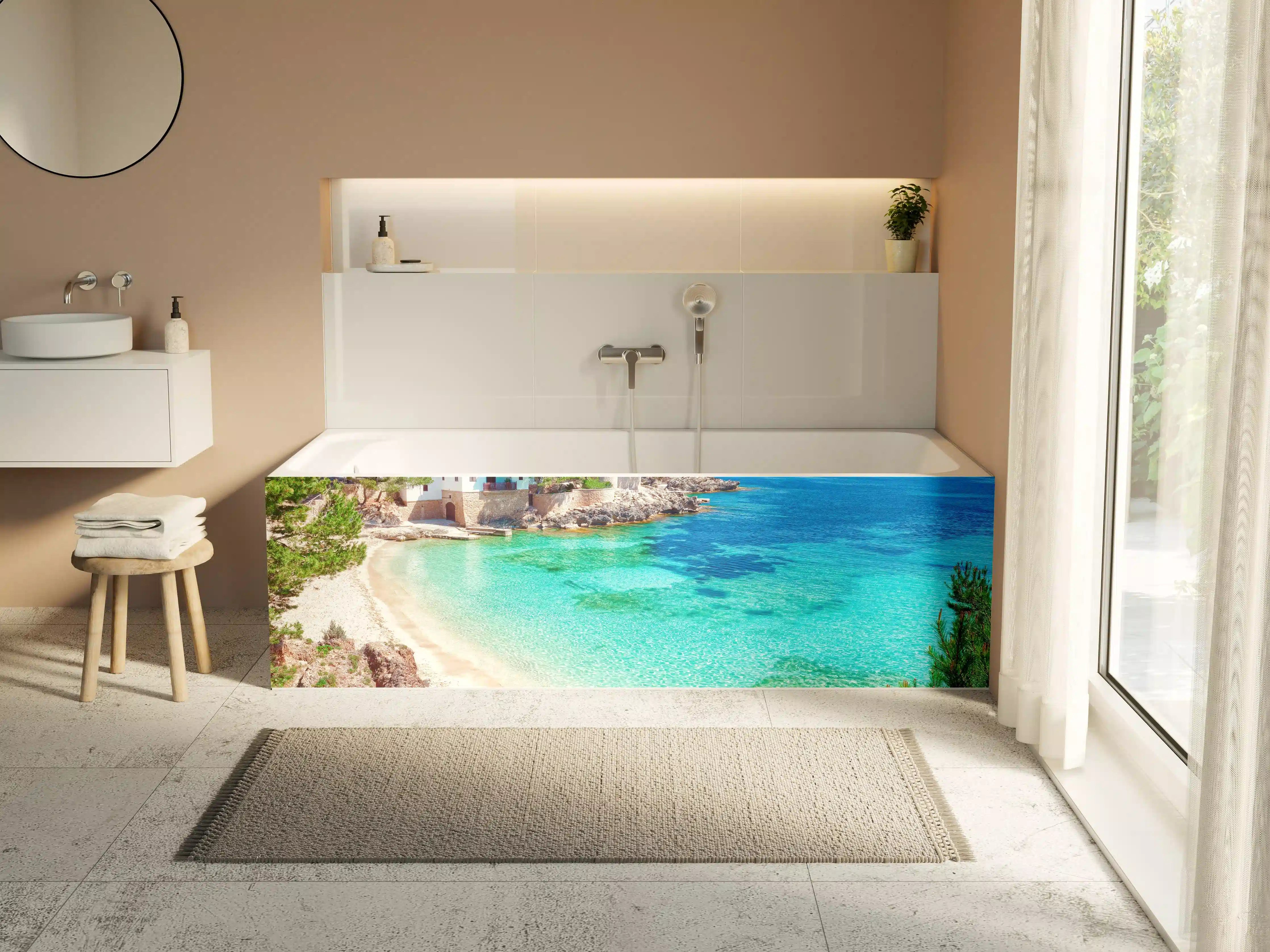 Badewannen-Rückwand - traumhafter Mallorca Strand