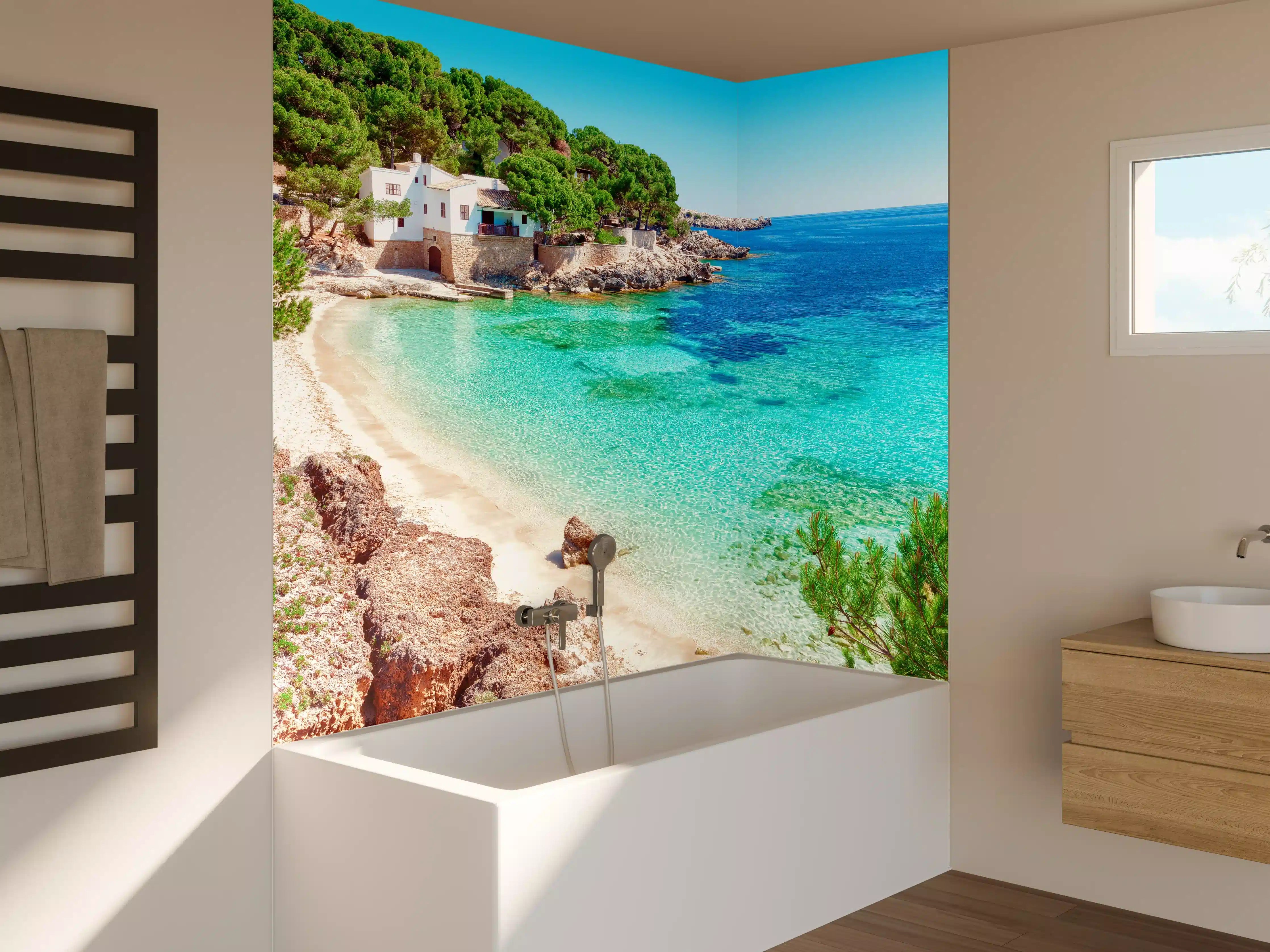 Badewannen-Rückwand - traumhafter Mallorca Strand