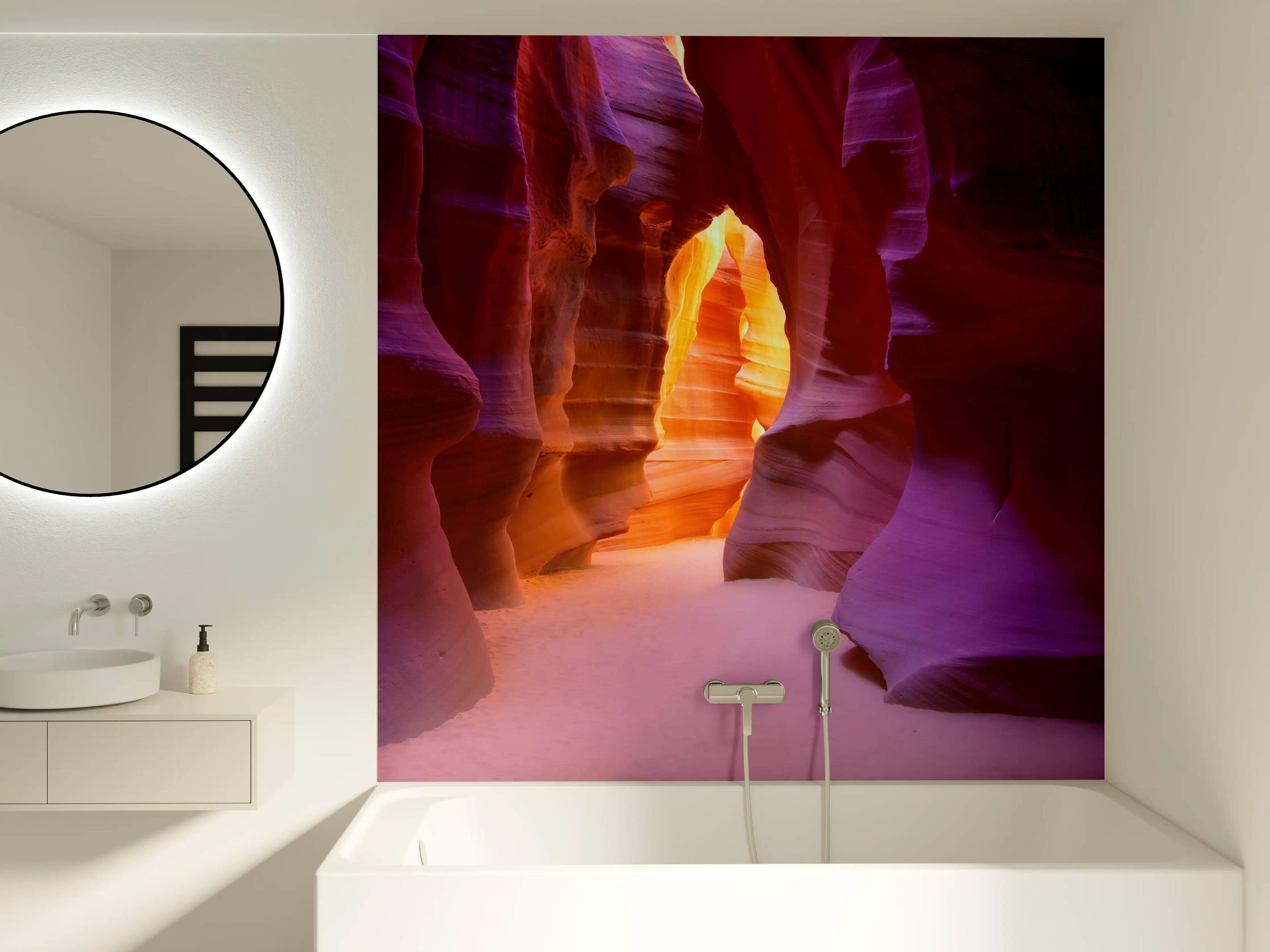Badewannen-Rückwand - warme Felsschlucht in Arizona